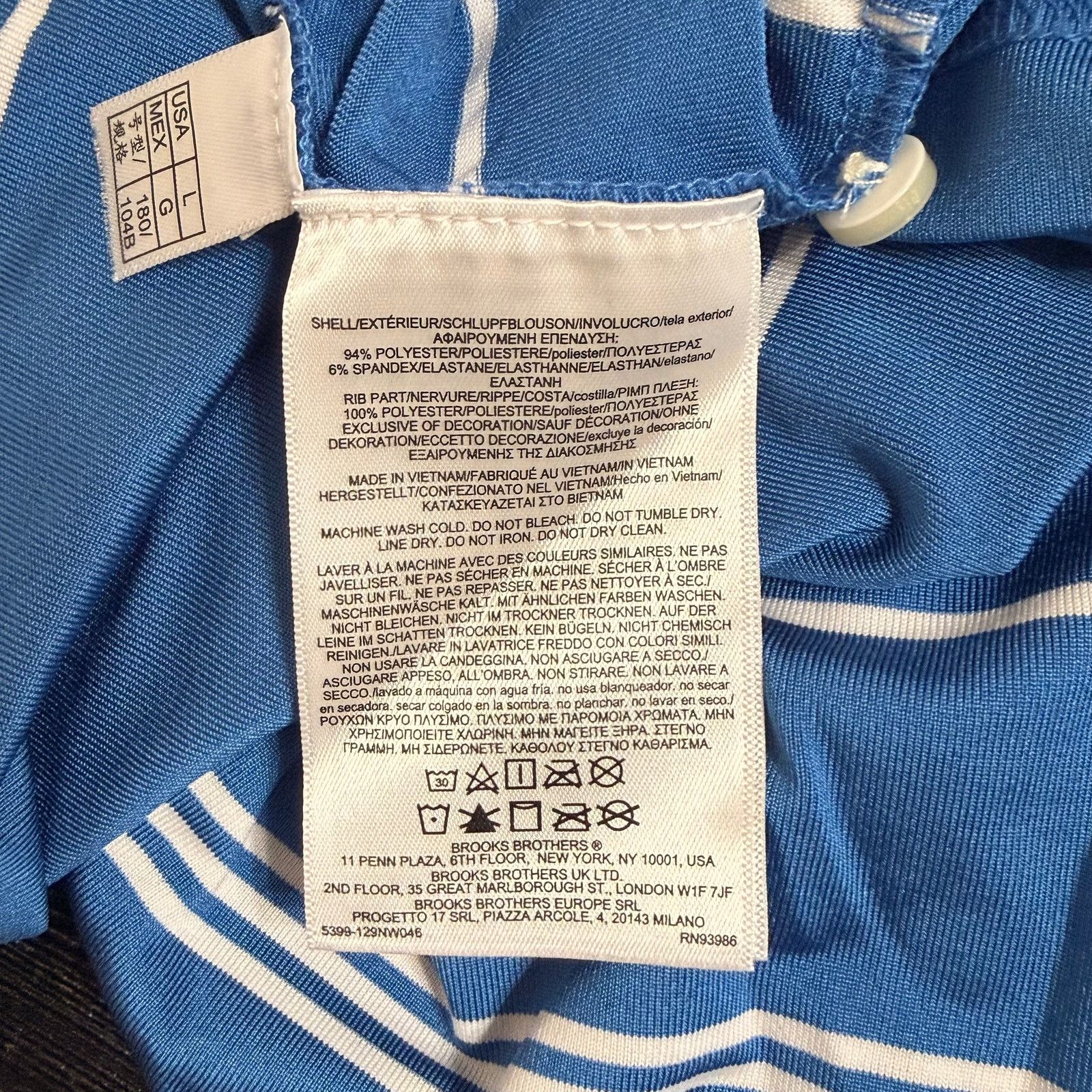 Brooks Brothers Brooks Brothers Blue Striped Polo | Sz L Size US L / EU 52-54 / 3 - 6 Thumbnail