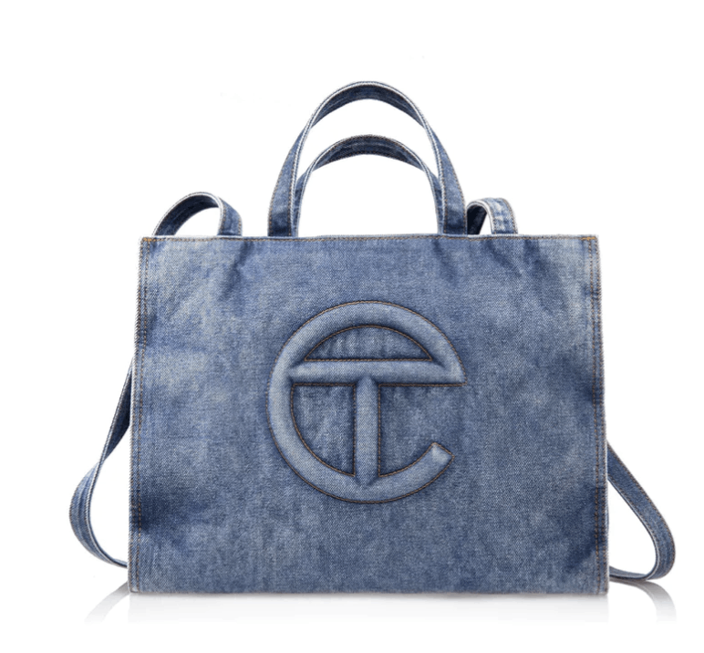 Telfar Medium Denim Shopper - Blue Size ONE SIZE - 7 Thumbnail