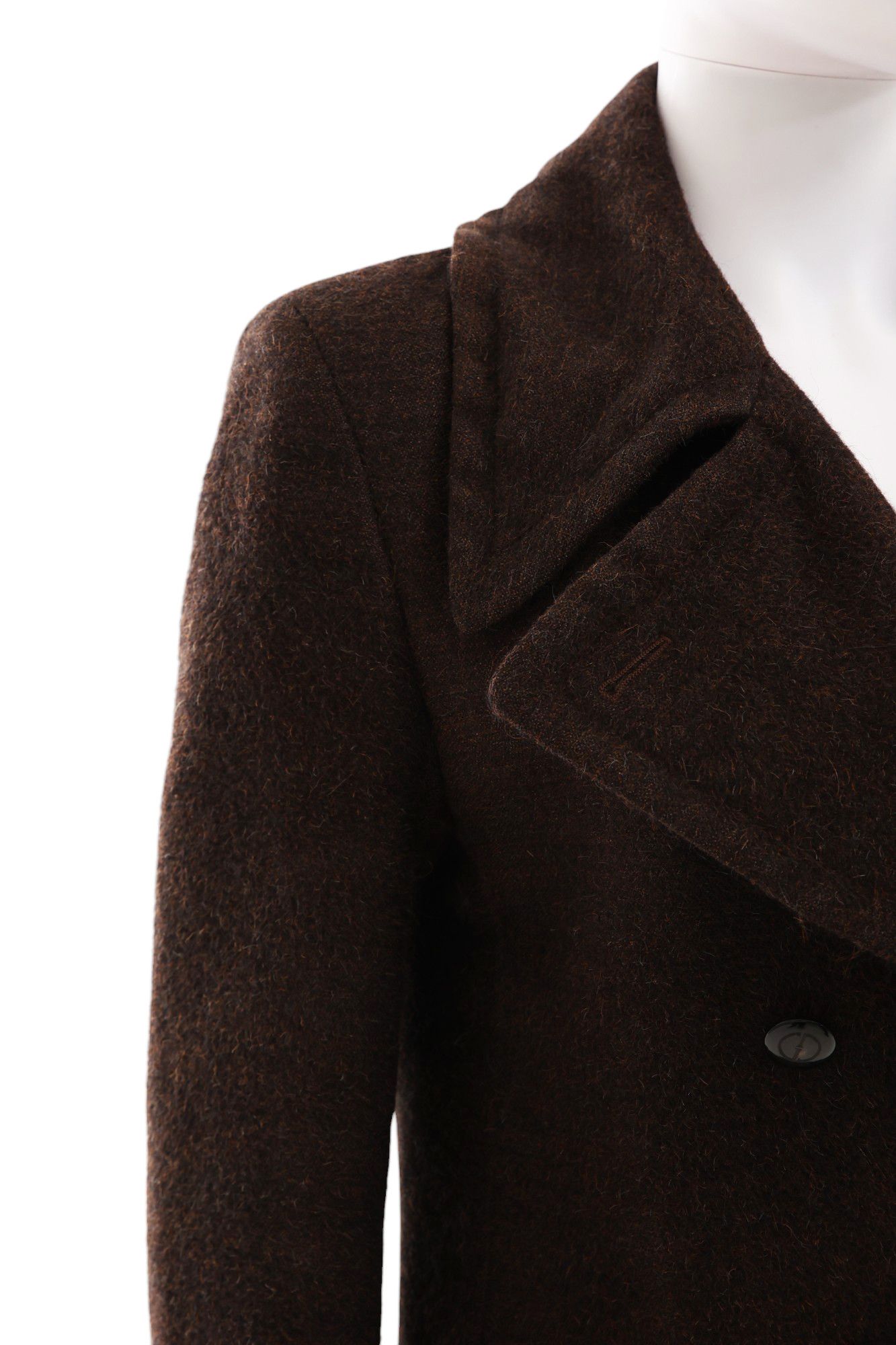 Gucci × Tom Ford F/W 1995 Alpaca Brown Double Breasted Coat Size XS / US 0-2 / IT 36-38 - 7 Thumbnail