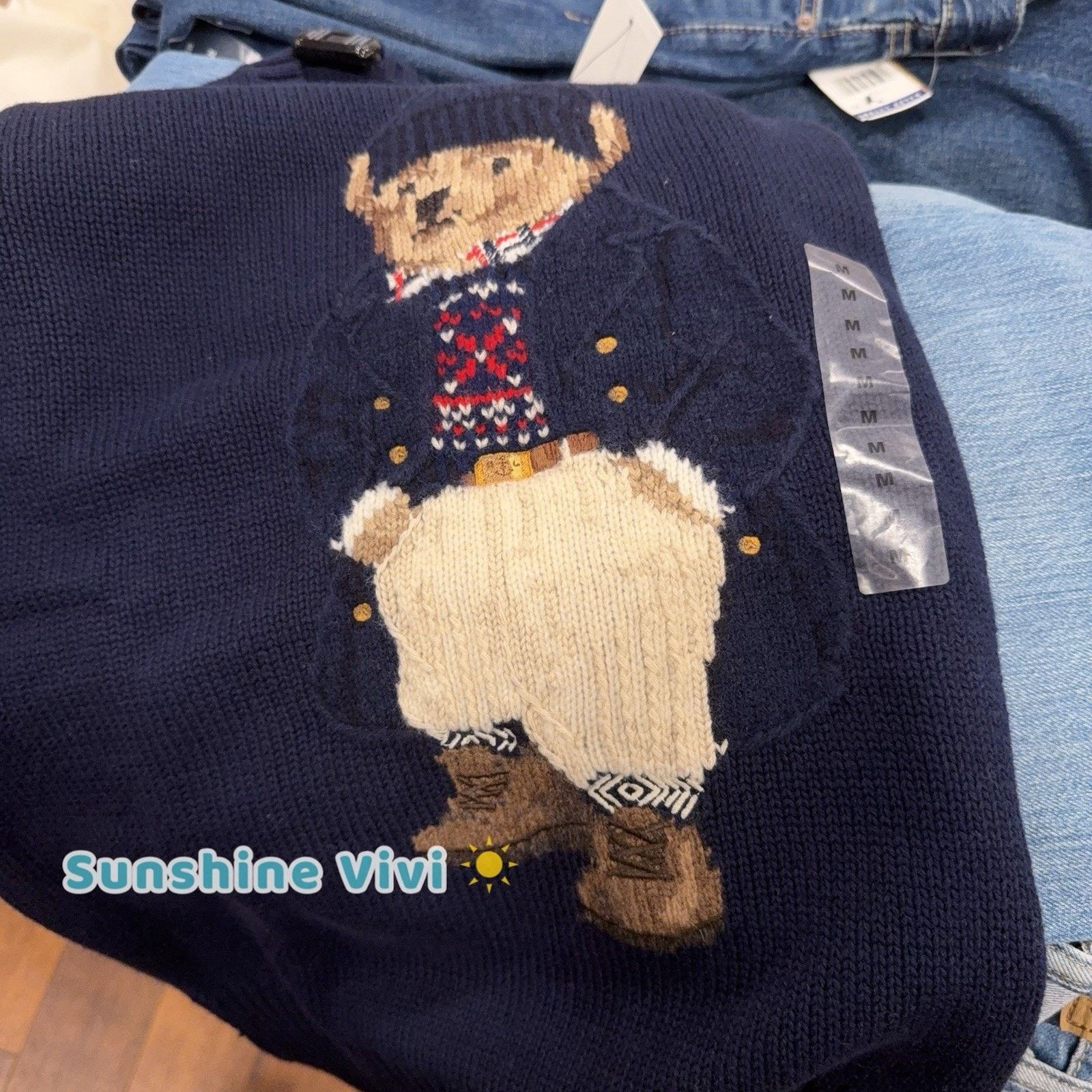 Ralph Lauren Purple Label NWT Ralph Lauren Women Bear Suit Crewneck Sweatshirt Navy Size US M / EU 48-50 / 2 - 4 Thumbnail