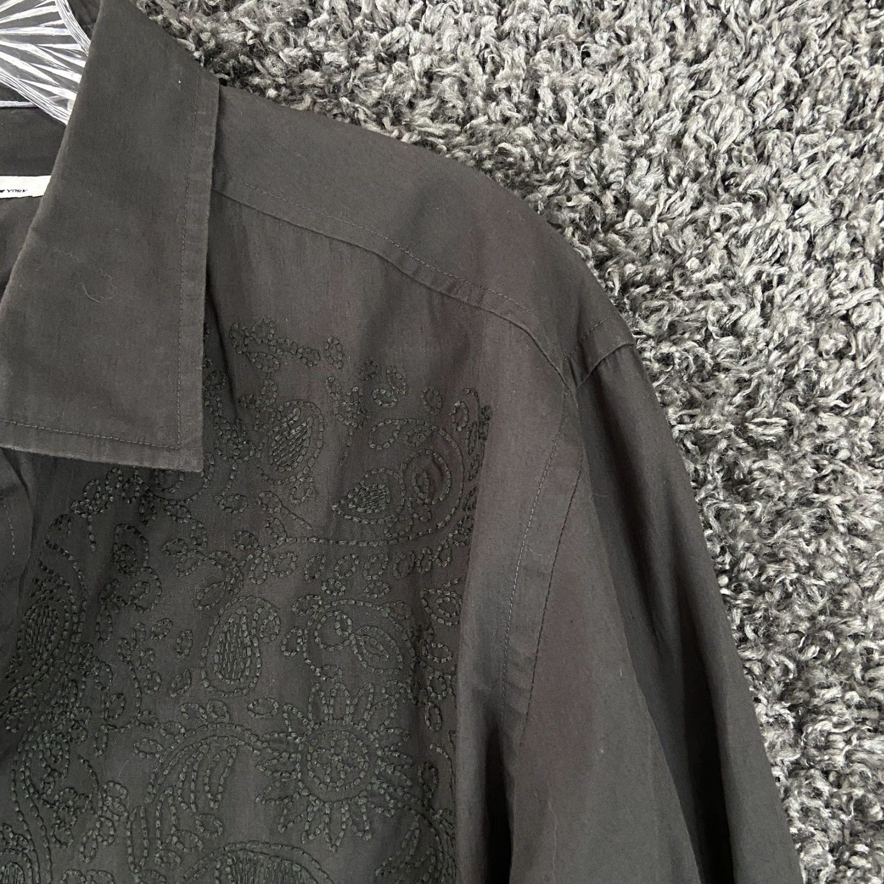 Kenneth Cole Kenneth Cole Men’s L Embroidered Button-Up Long Sleeve Gray Shirt Size US L / EU 52-54 / 3 - 5 Thumbnail