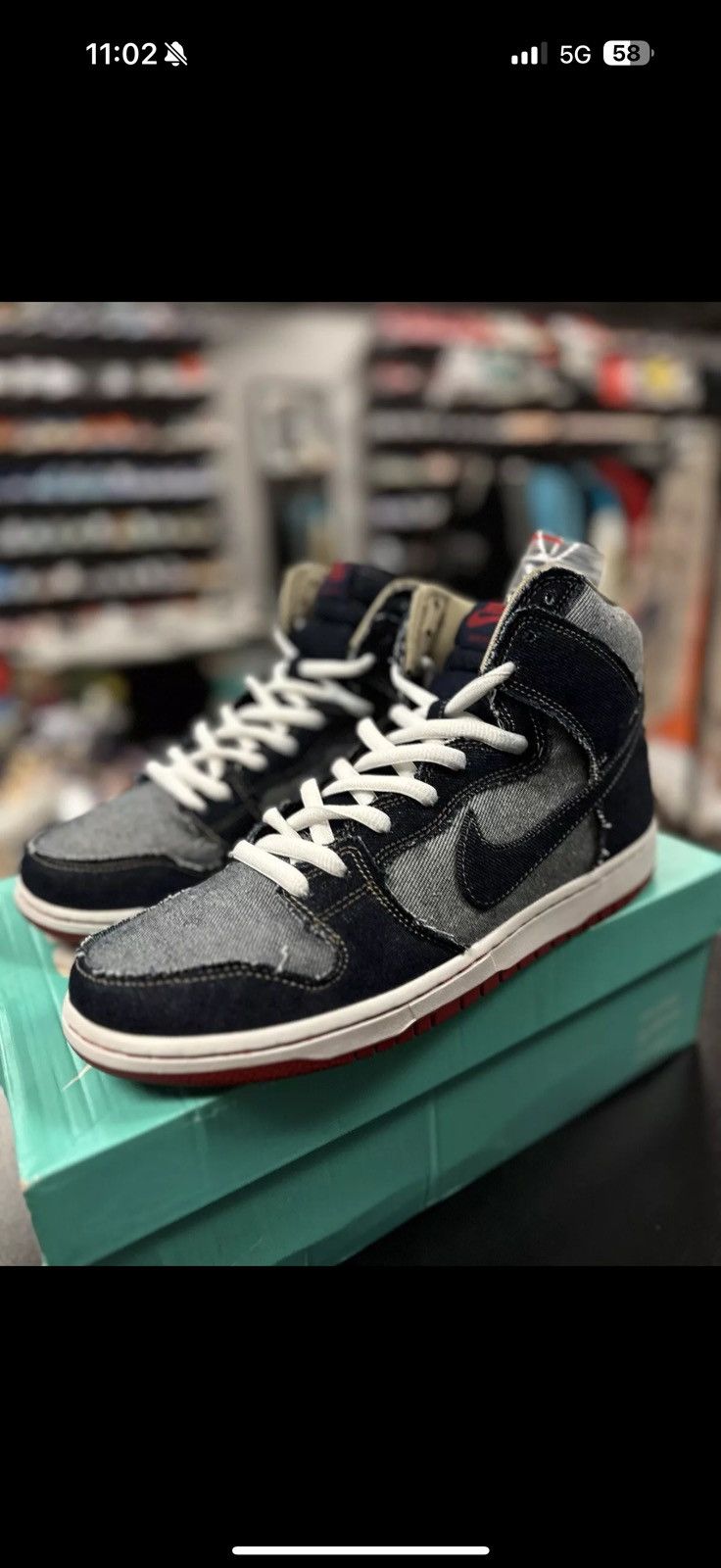 Nike Size 11 - Nike Reese Forbes x SB Dunk High Denim (881758-441 Size US 11 / EU 44 - 5 Thumbnail