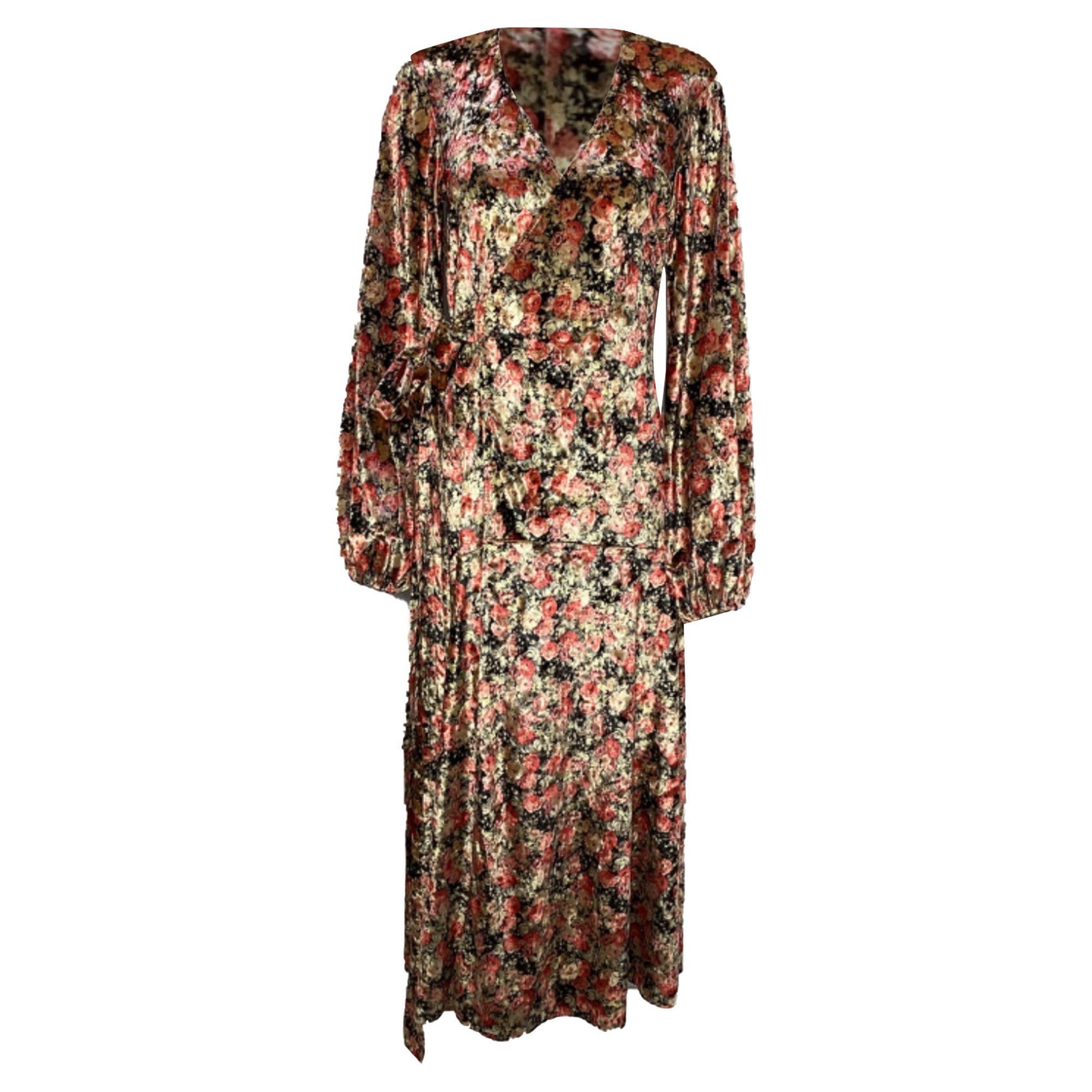 ROTATE Rotate Birger Christensen Beatrix Floral Print Midi Wrap Dr Size XS / US 0-2 / IT 36-38 - 1 Thumbnail