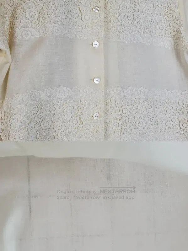 Burberry Burberry Summer Beige Lace Embroidered Short Sleeve Shirt. Size M / US 6-8 / IT 42-44 - 3 Thumbnail