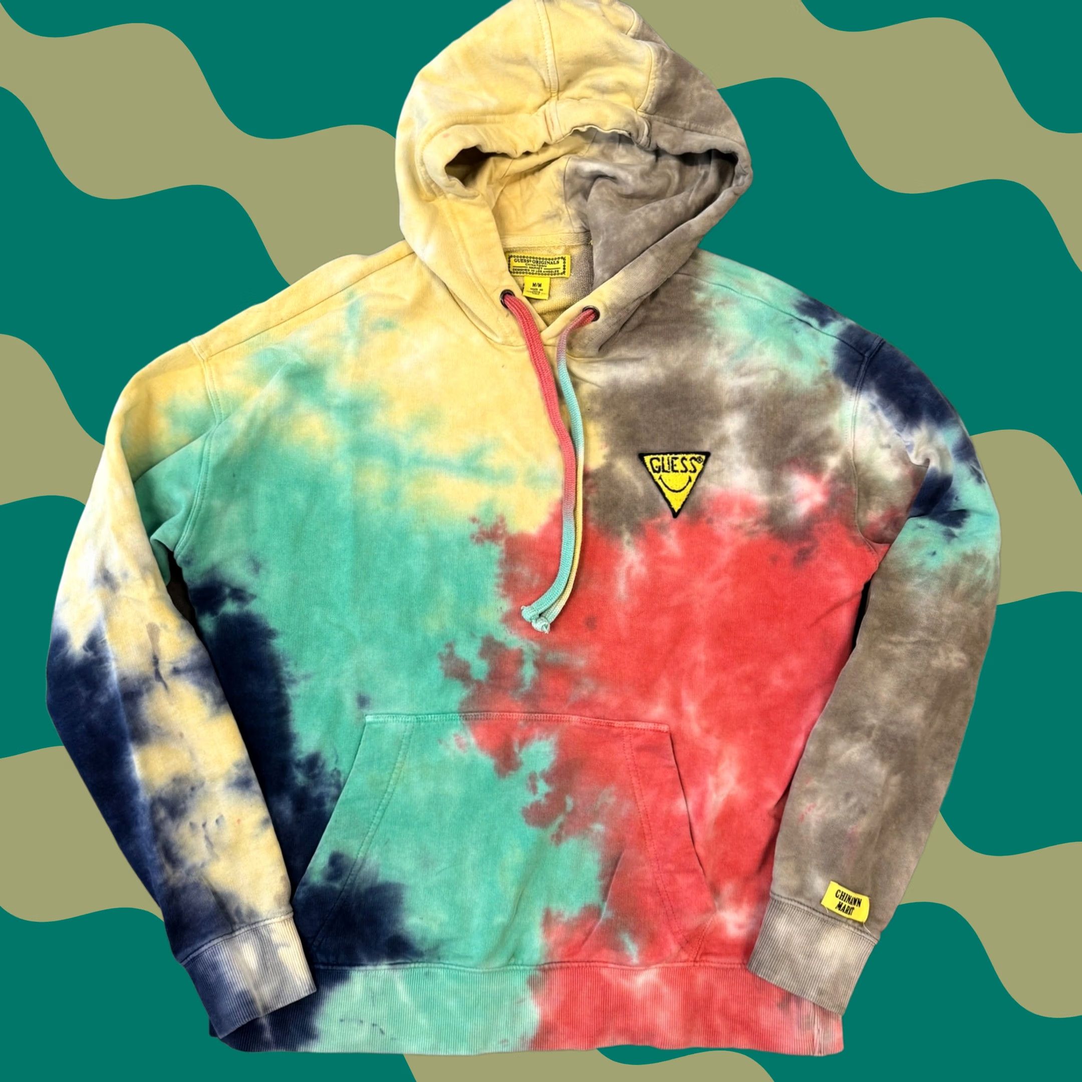 Guess VINTAGE Y2K Guess Chintown Market Tie Dye Hoodie Pullover Embroidered Medium Mens Red Size US M / EU 48-50 / 2 - 1 Thumbnail
