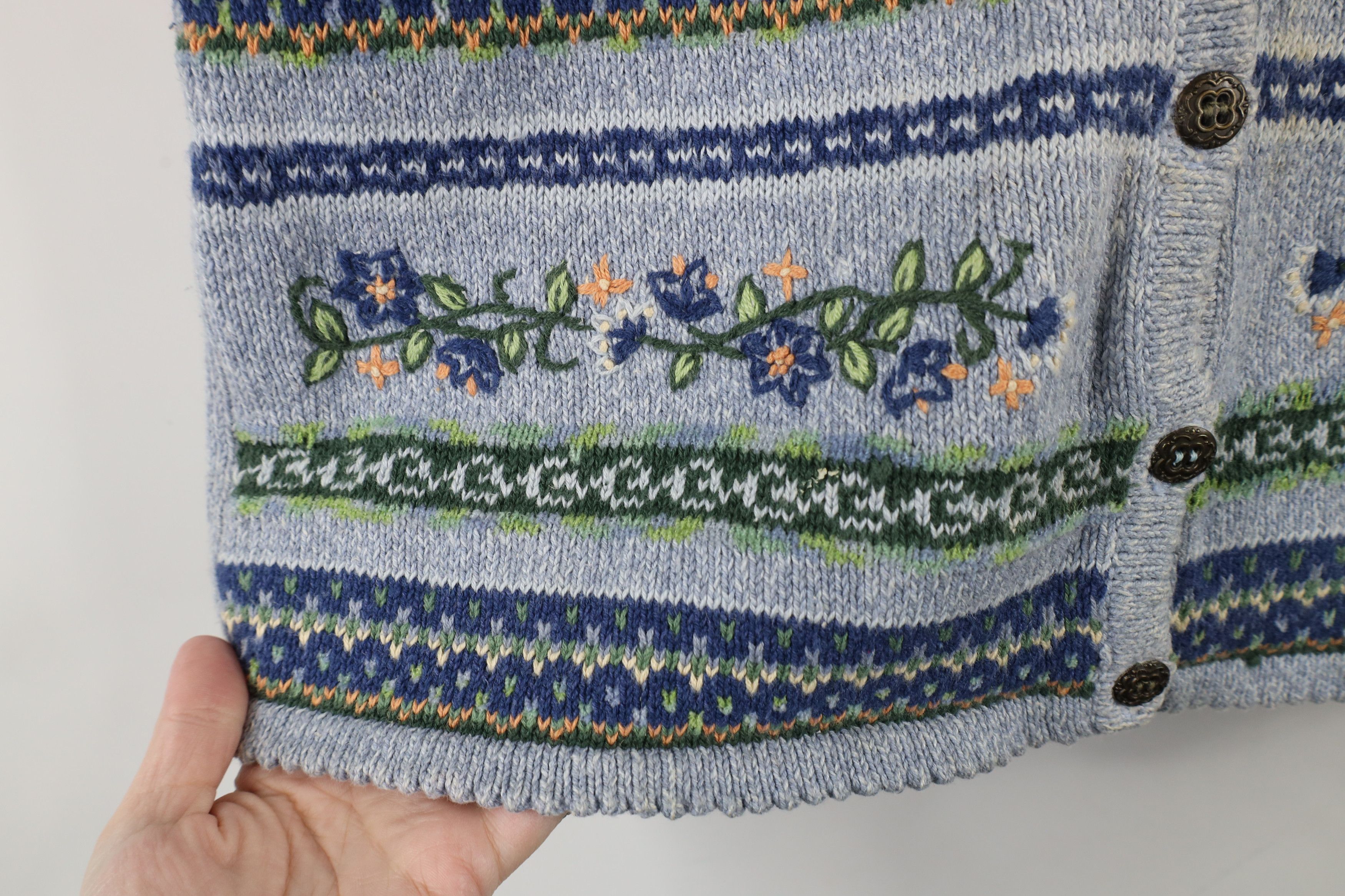 Vintage Vintage 90s Streetwear Embroidered Flower Sweater Vest Size S / US 4 / IT 40 - 7 Thumbnail