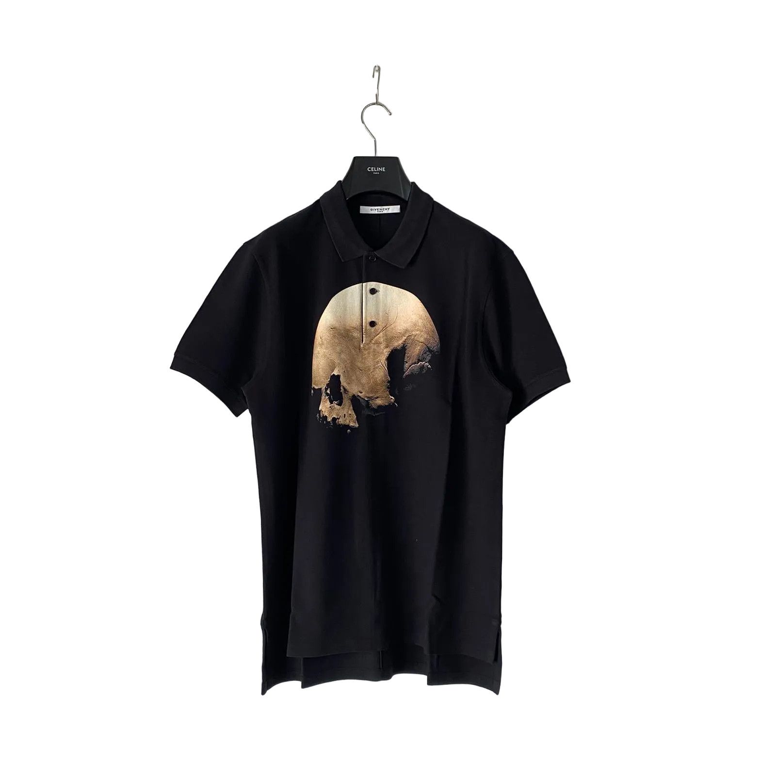 Givenchy Black Eyeless Skull Print Oversized Polo Size US M / EU 48-50 / 2 - 1 Thumbnail