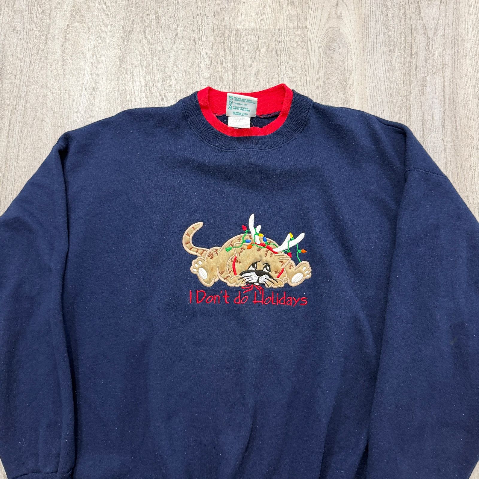 Vintage Vintage I Don't Do Holidays Cat Kitten Sweatshirt Large Size L / US 10 / IT 46 - 2 Thumbnail
