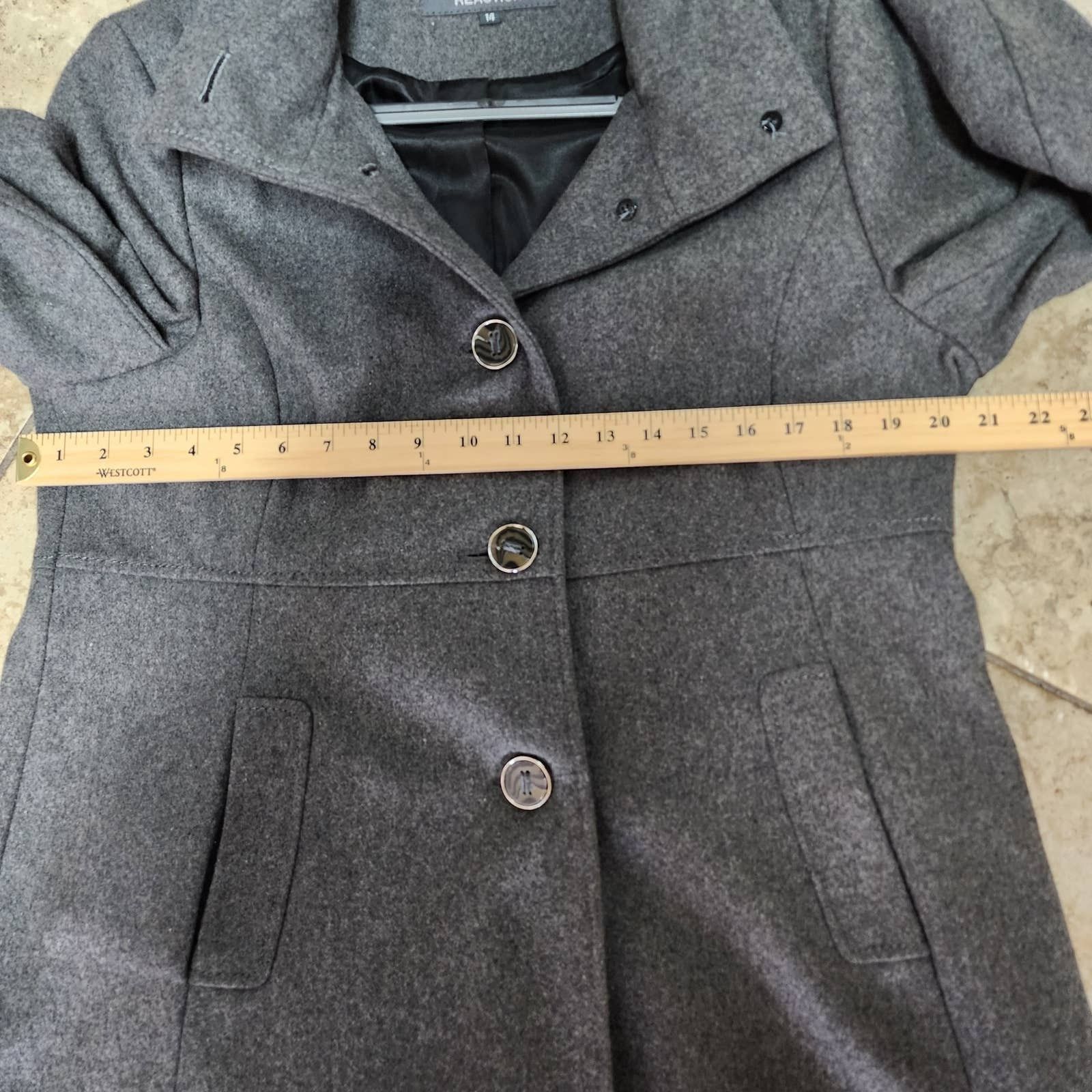 Kenneth Cole Womens Kenneth Cole Reaction Wool Coat sz14 Removable Hood Size XL / US 12-14 / IT 48-50 - 8 Thumbnail