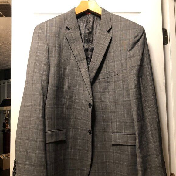 Other Linea Uomo men's gray 100%wool sport coat blazer jacket 48R Size 48R - 2 Thumbnail