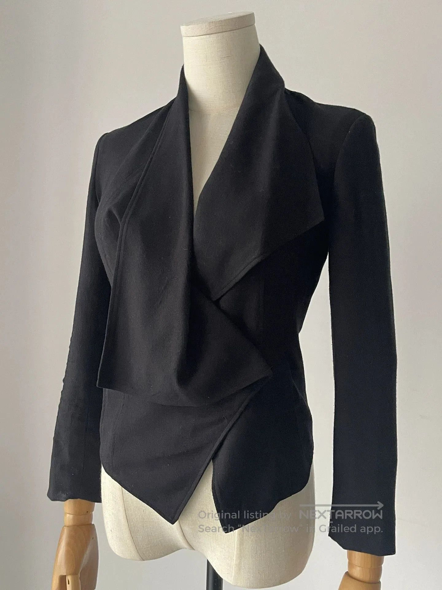 Helmut Lang Irregular Neck Silk Jacket.