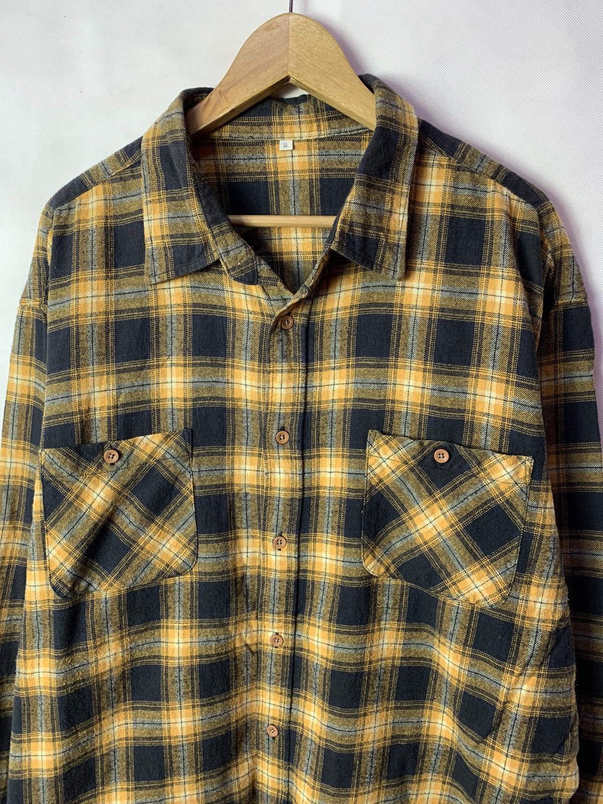 Designer × Flannel 🔥Morgan Wood Double Pocket Checkered Flannel Button Up Shirt Size US XXL / EU 58 / 5 - 2 Thumbnail