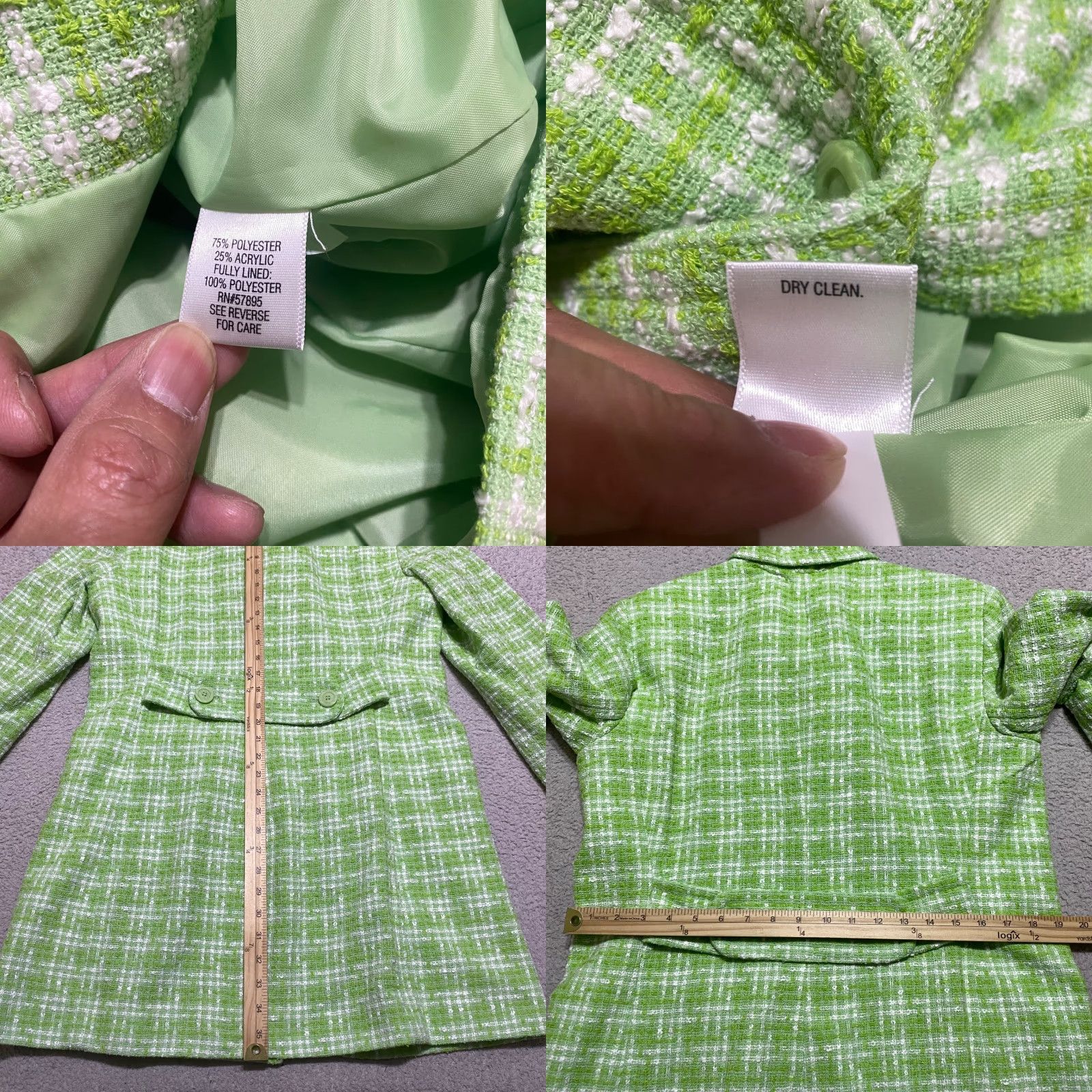 Apt. 9 Apt. 9 Coat Green Plaid Button Up Long Sleeve Lined Pockets Womens 14 Regular Size XL / US 12-14 / IT 48-50 - 8 Thumbnail