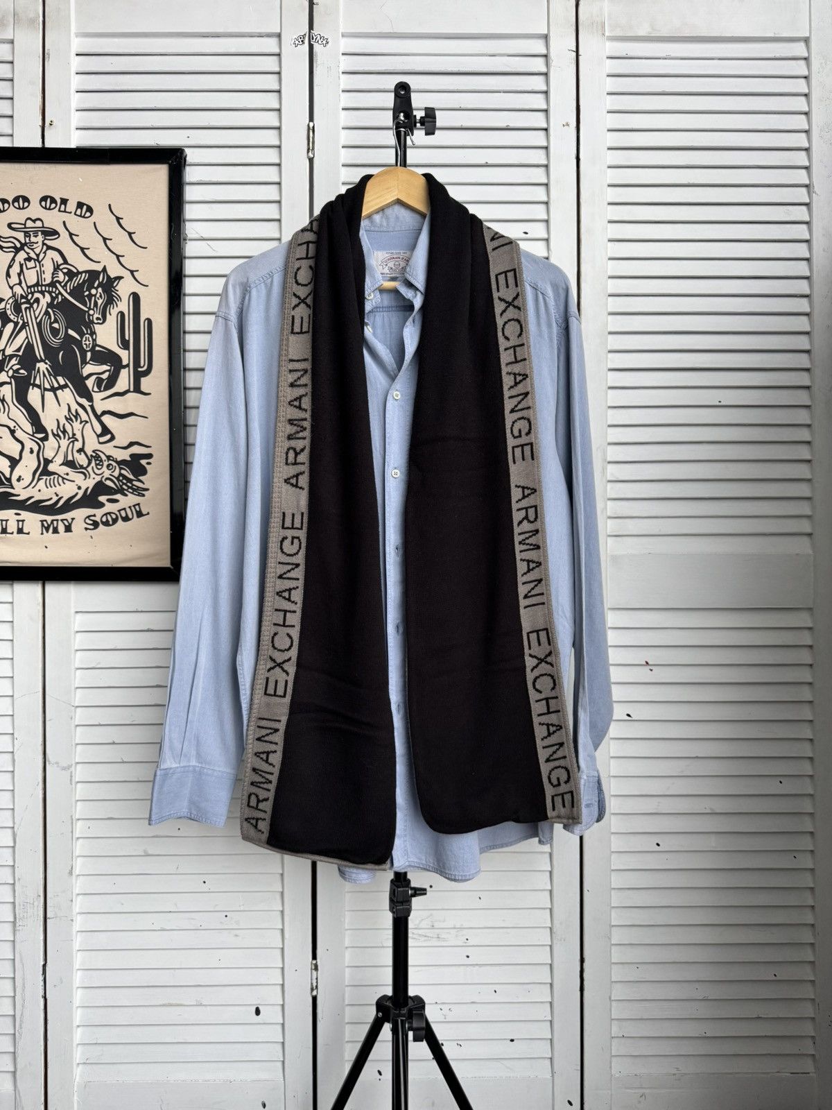 Armani Exchange Armani Exchange AX Reversible Logo Scarf Monogram Size ONE SIZE - 1 Thumbnail