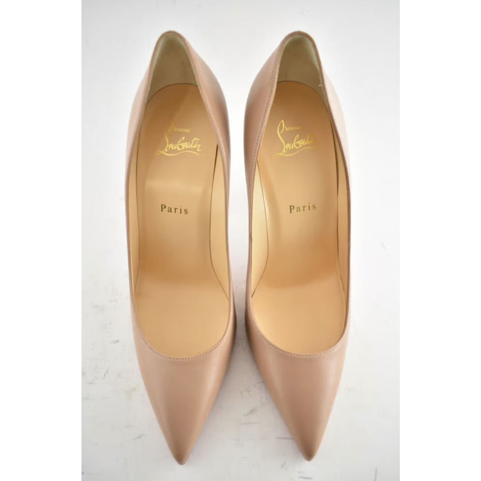 Christian Louboutin Kate 100 Nude Nappa Leather Pointed Classic Heel Pump 39 Size US 9 / IT 39 - 7 Thumbnail