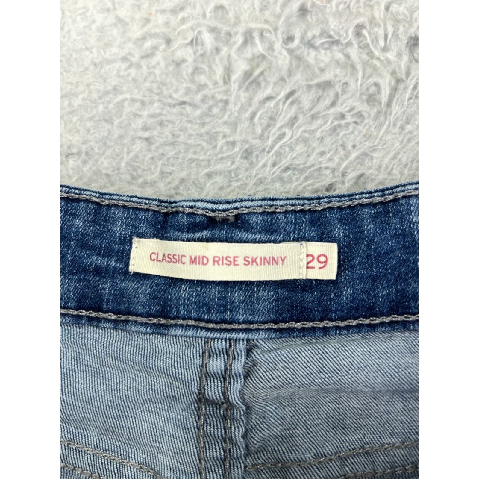 Levi's Levis Jeans Women 29 Blue Denim Mid Rise Skinny Cotton Blend 25x28 Size 29" - 6 Thumbnail