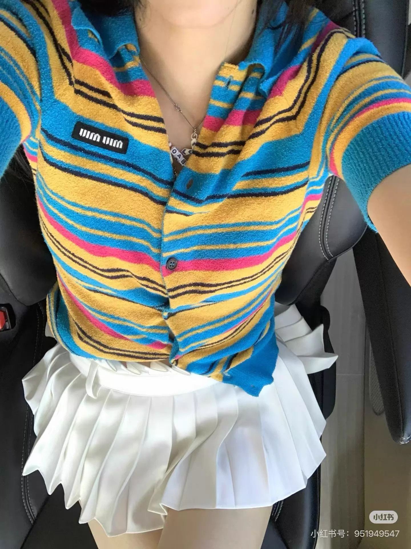 Miu Miu Miu Miu 24 Terry Cloth Color Stripe Knit Short Sleeve 38 Size XS / US 0-2 / IT 36-38 - 6 Thumbnail