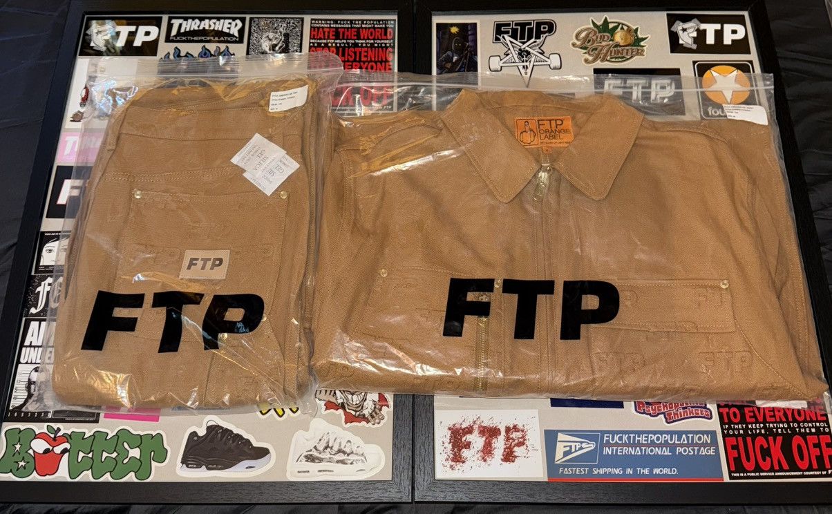 Fuck The Population × G59 Records EMBOSSED LOGO WORK JACKET (BROWN) Size US M / EU 48-50 / 2 - 2 Thumbnail