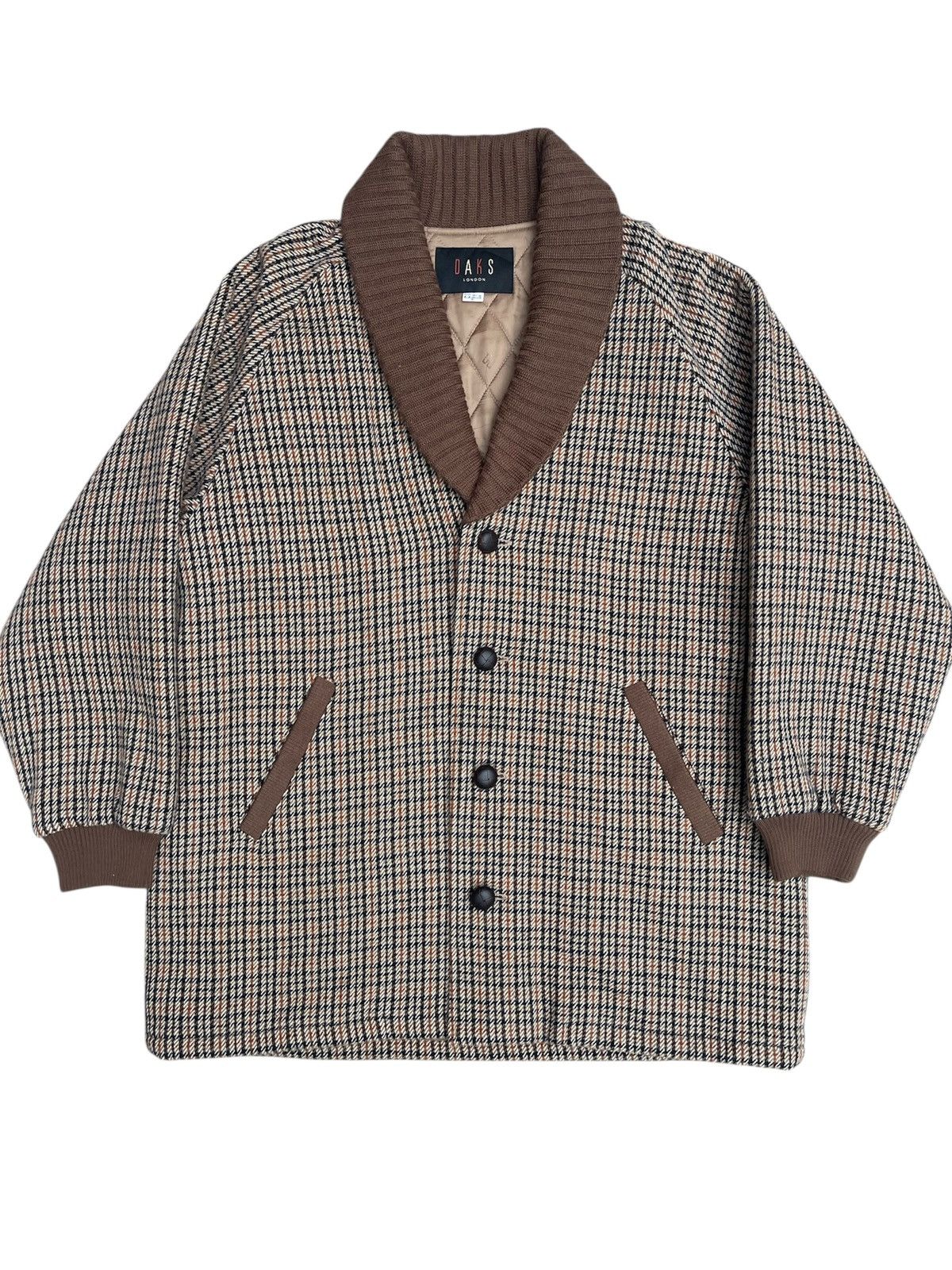 DAKS DAKS London Quilted Shawl Collar Jacket Vintage Check Size M Size US M / EU 48-50 / 2 - 1 Thumbnail