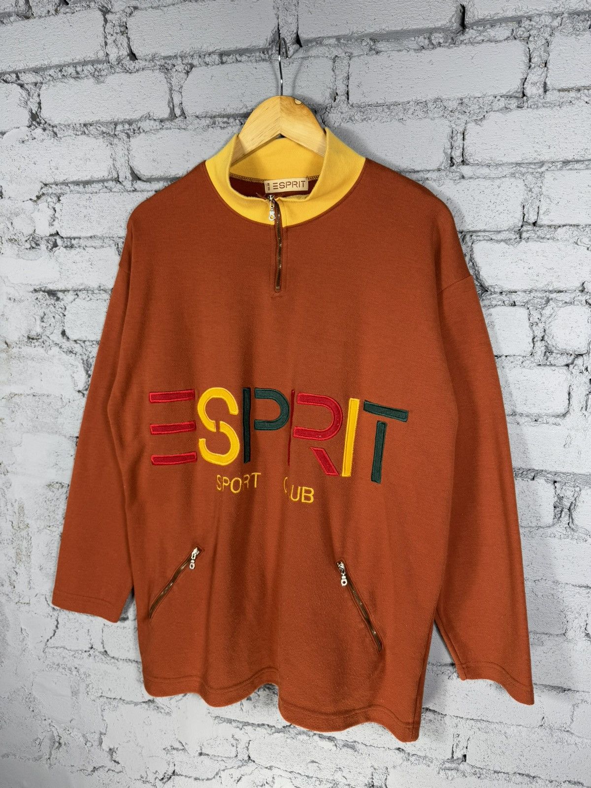 ESPIRIT Vintage Espirit Sport Club Big Logo Sweatshirt Size US L / EU 52-54 / 3 - 3 Thumbnail