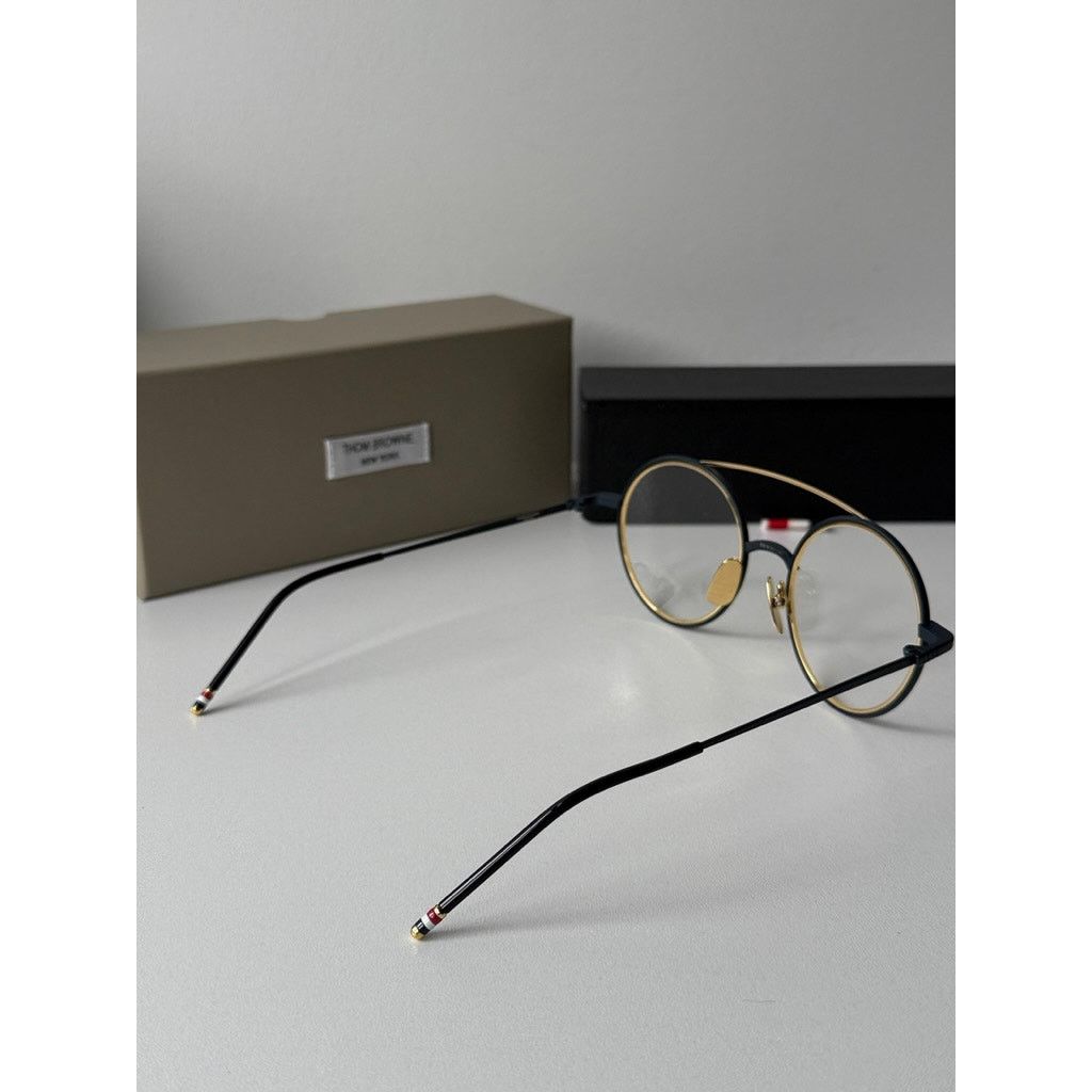Thom Browne NEW Thom Browne TB108 Gold Round Eyeglasses Frames Size ONE SIZE - 3 Thumbnail