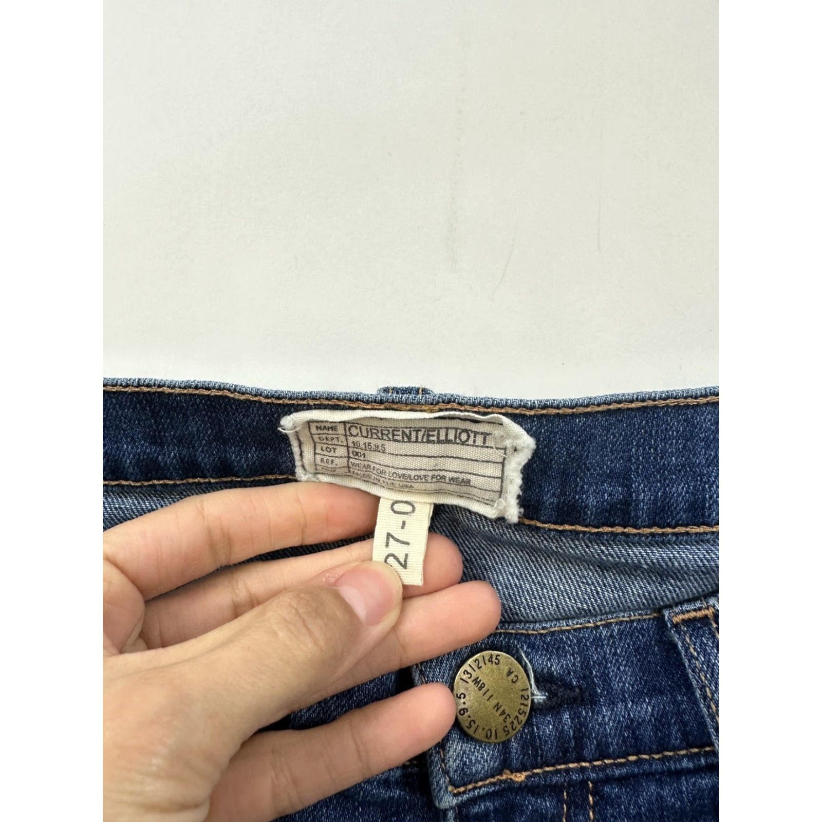 Vintage Current Elliot Jeans Women’s 27 Blue Skinny Slim Denim 5-Pocket Stretch Size 27" / US 4 / IT 40 - 3 Thumbnail