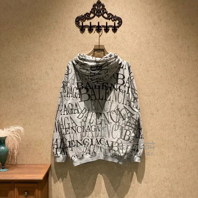 Balenciaga Balenciaga Gray Graffiti Letter Logo Full Print Hooded Jac Size US XS / EU 42 / 0 - 2 Thumbnail