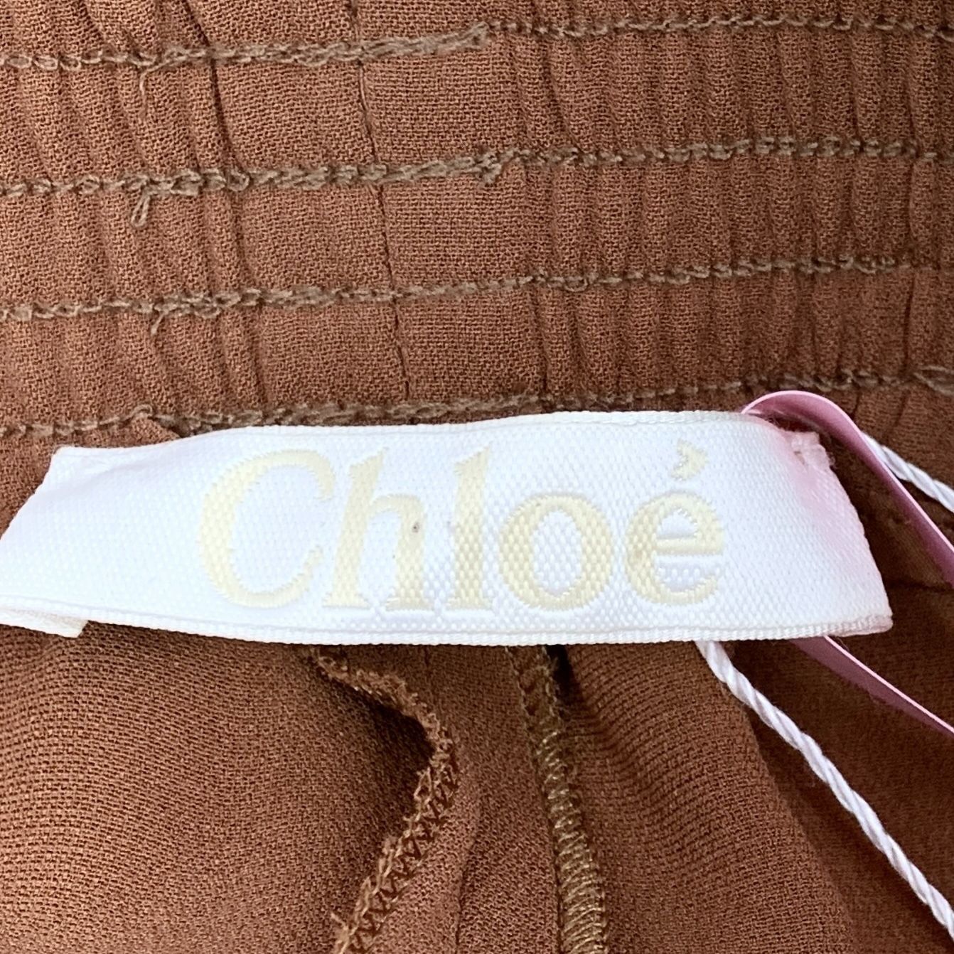 Chloe CHLOE French Made Marron Rouge Silk Elastane Casual Pants Si Size 36" / US 14 / IT 50 - 2 Thumbnail