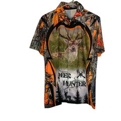 Realtree Real Tree Fishing T-Shirt Mens Medium M Short Sleeve Crew Neck  Graphic Logo Navy