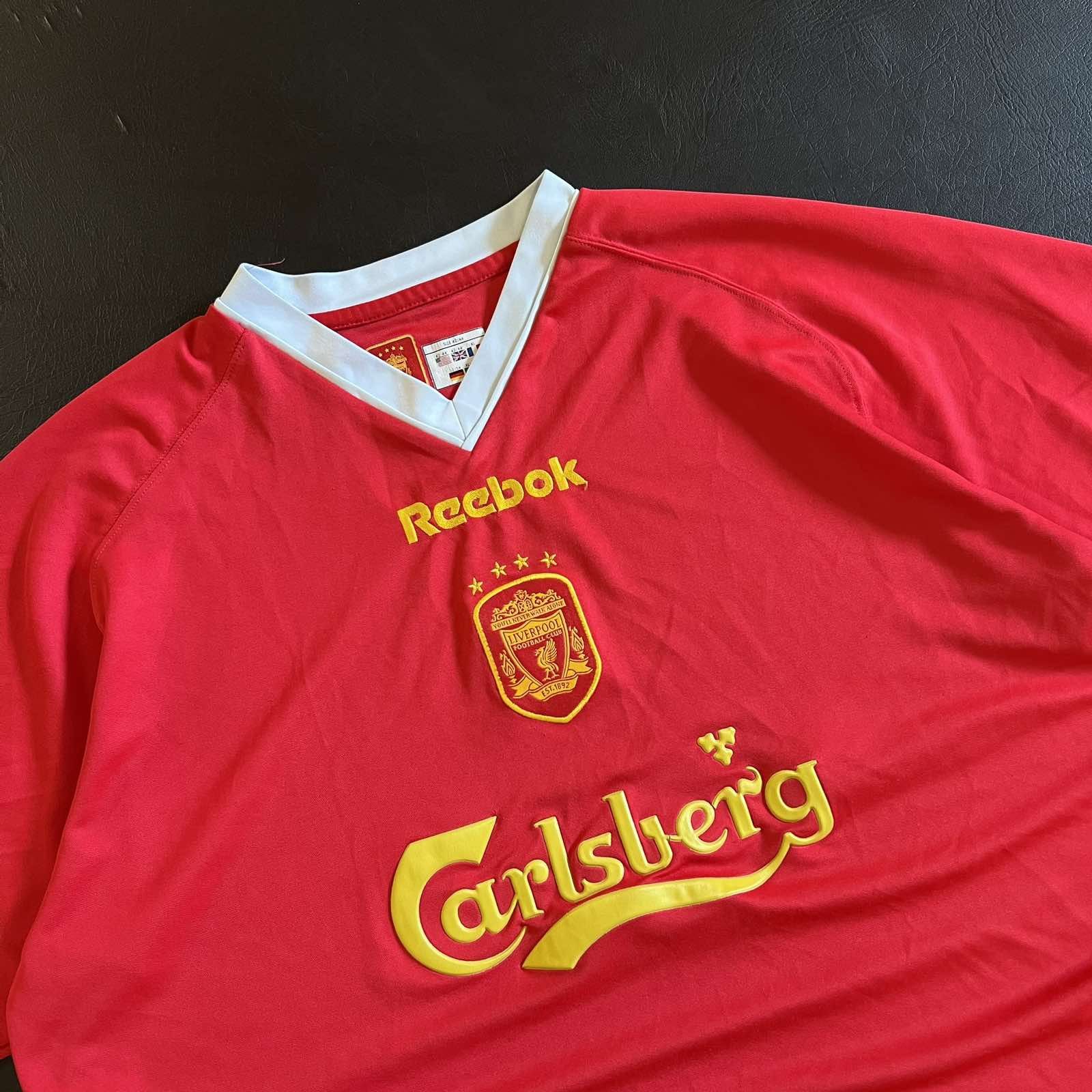 Reebok VTG Liverpool T Shirt Home Kit 2001 Soccer Jersey Sz XL Size US XL / EU 56 / 4 - 2 Thumbnail