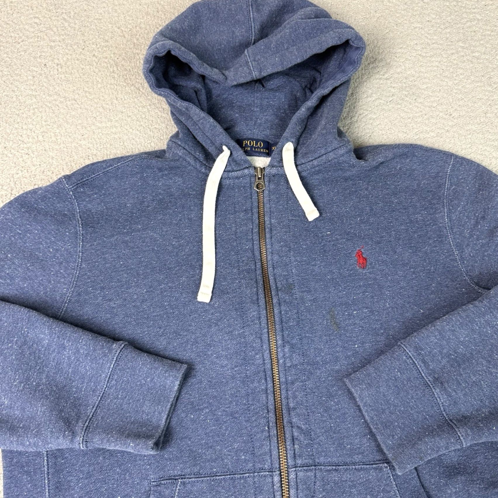 Polo Ralph Lauren VINTAGE Polo Ralph Lauren Hoodie Mens XL Blue Full Zip Pony Heavyweight Sweatshirt Red* Size US XL / EU 56 / 4 - 2 Thumbnail
