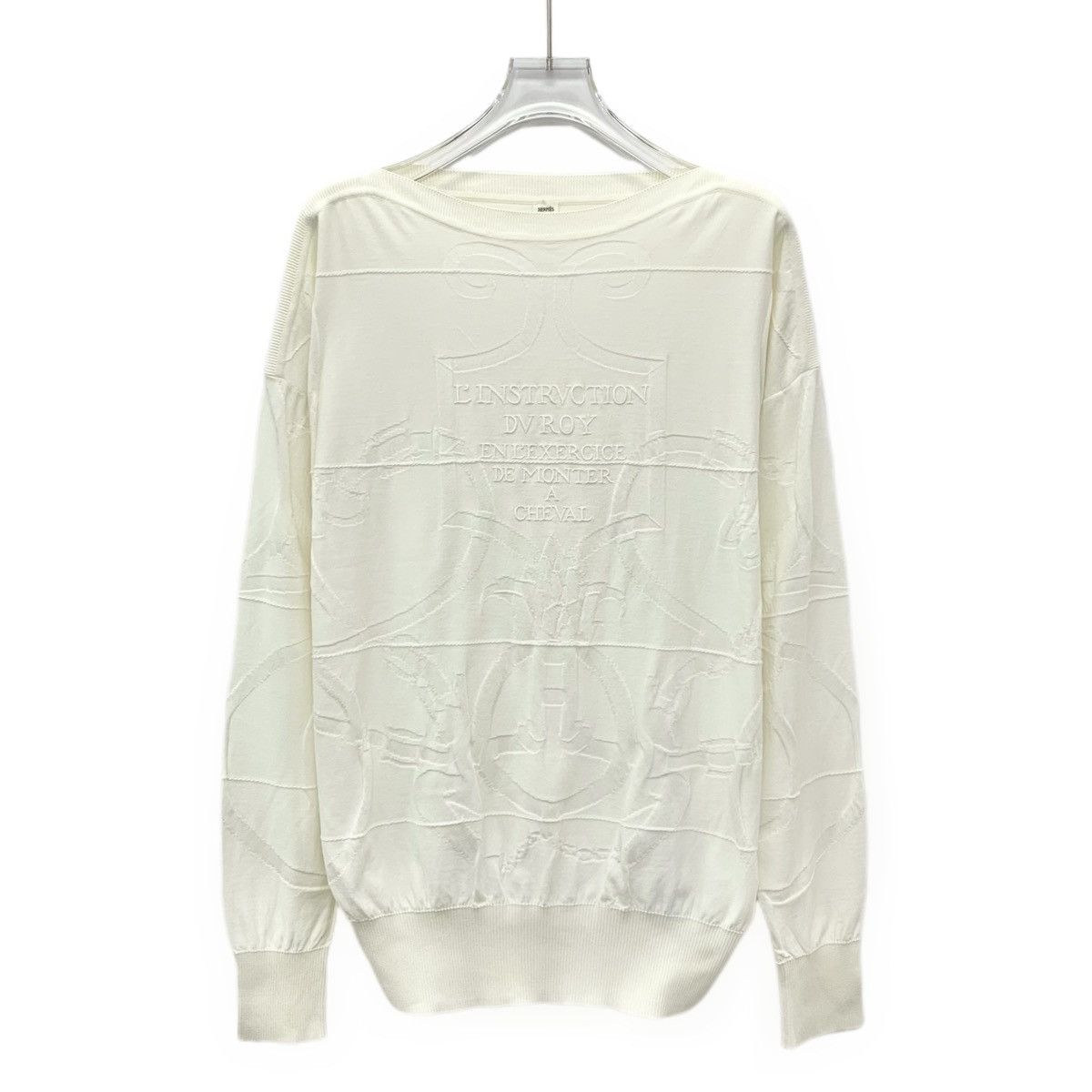 Hermes Hermes Off-white Silk Long Sleeve Knitted Pullover K26WX Size S / US 4 / IT 40 - 1 Thumbnail