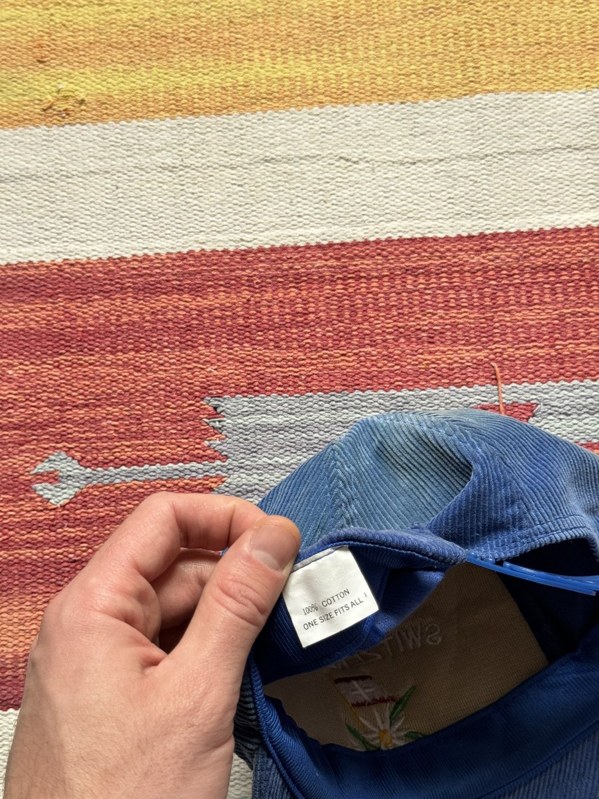 Vintage Vintage 90’s Sunfaded Switzerland y2k Corduroy Hat Size ONE SIZE - 7 Thumbnail
