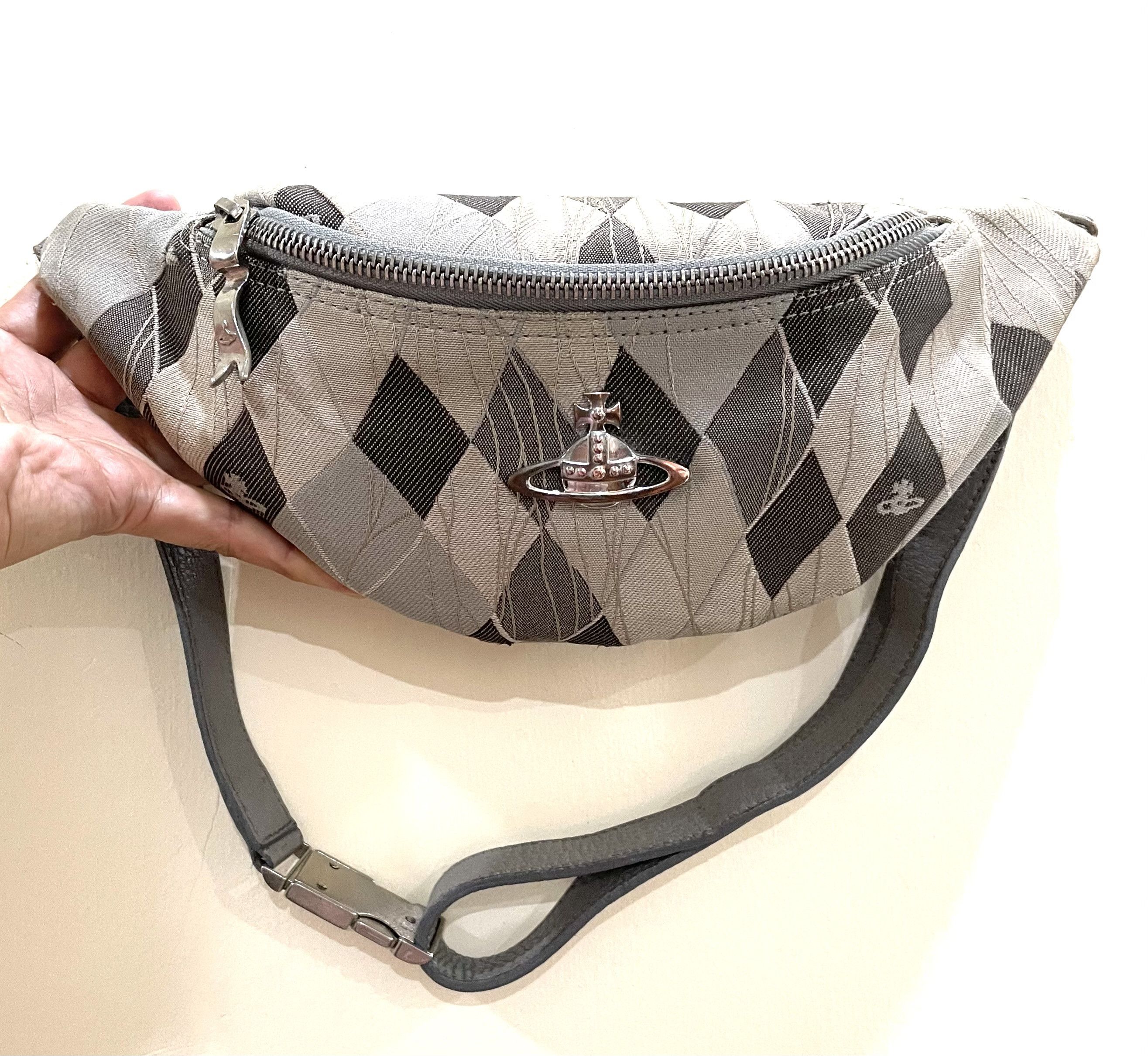 Vivienne Westwood Tartan Argyle Pattern Orb Belt Bag - Gray Size ONE SIZE - 1 Thumbnail