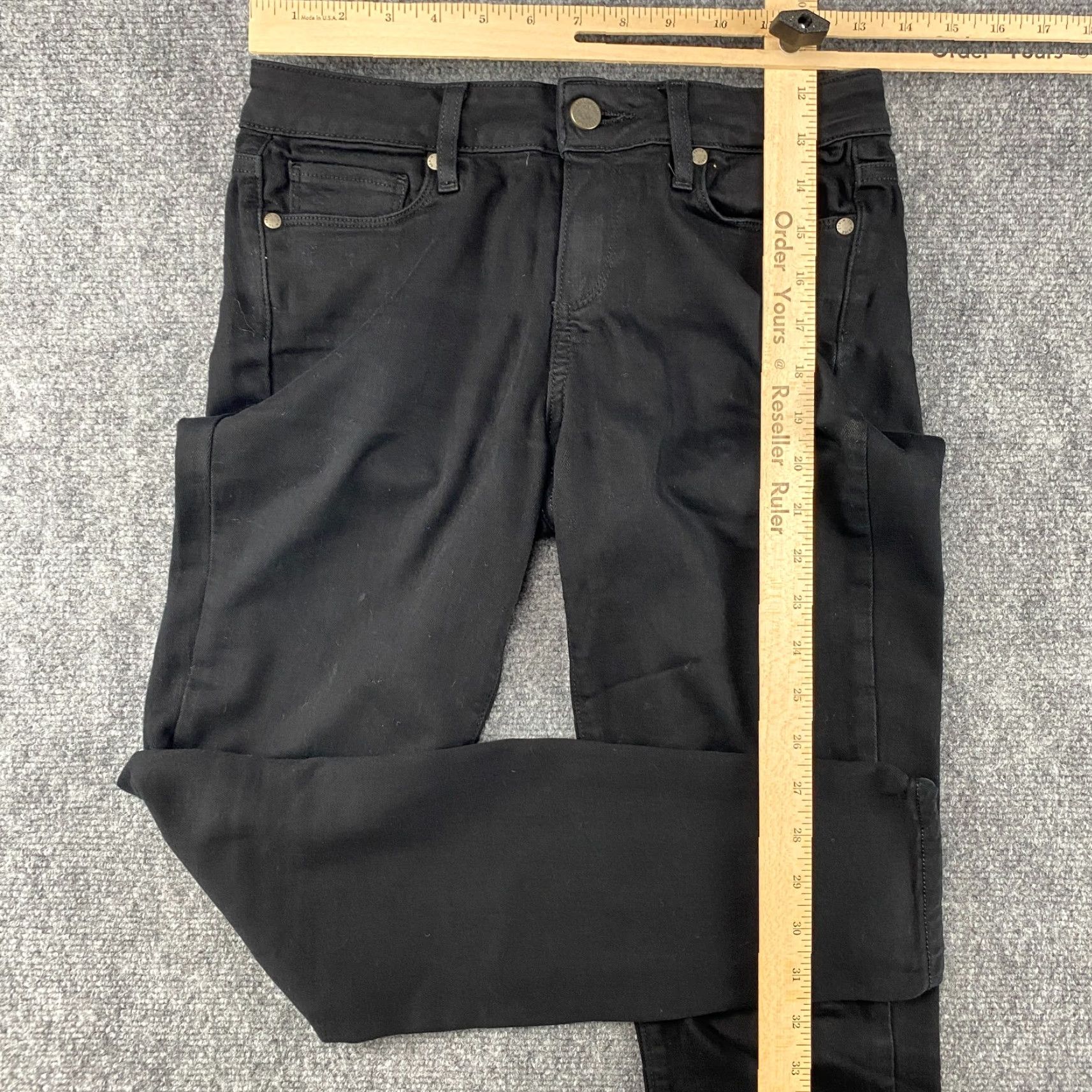 Paige Paige Verdugo Jeans Womens 26 Black Mid Rise Stretch Denim USA Made Ultra Skinny Size 26" / US 2 / IT 38 - 3 Thumbnail