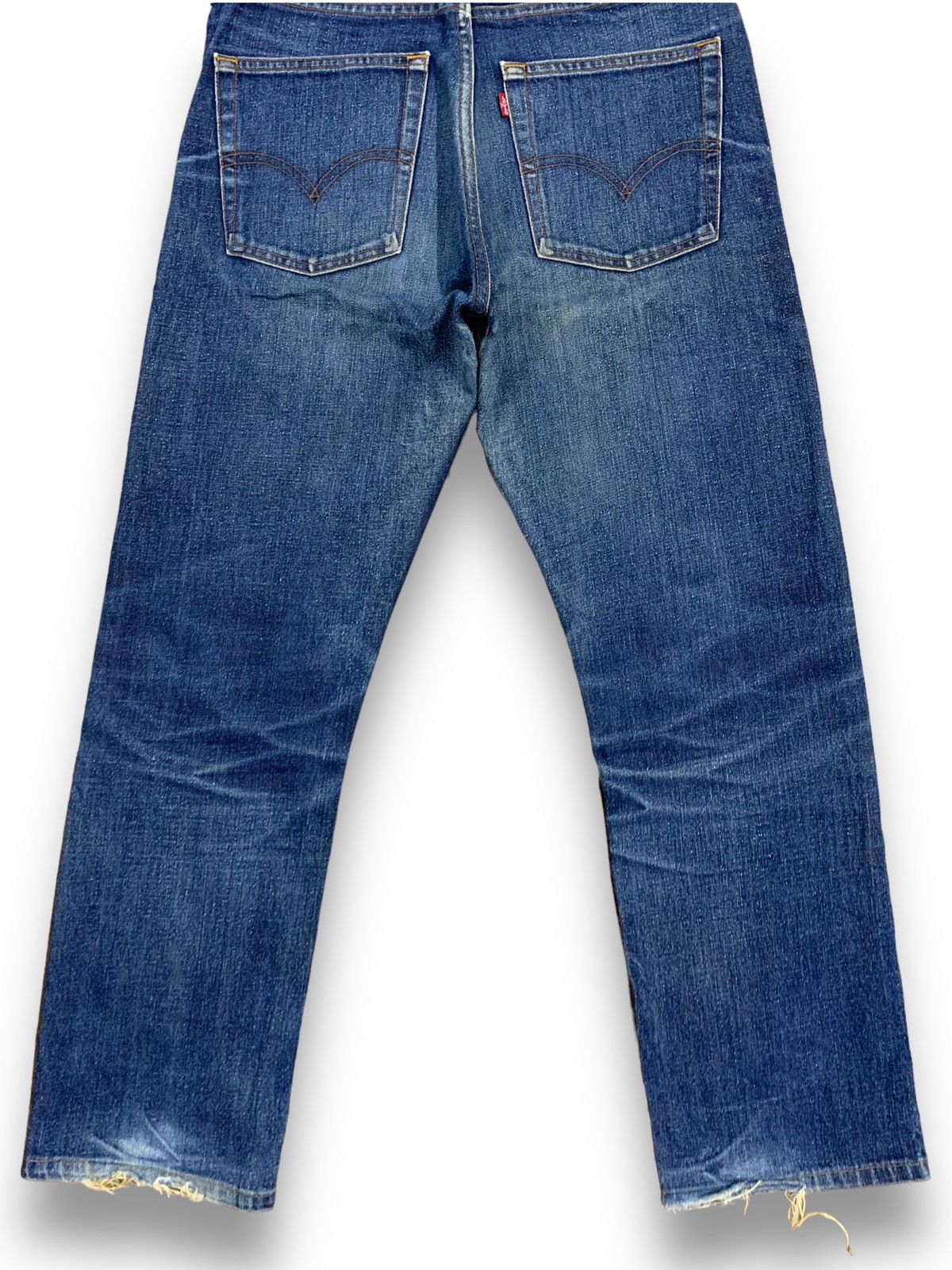 Levi's Vintage Clothing Vintage Y2K Levis 505 Blue Wash Ripped Jeans Made in Japan Size US 32 / EU 48 - 13 Thumbnail