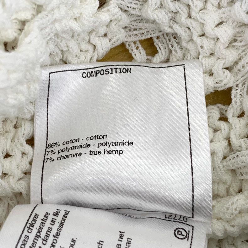 Chanel ChanelBeige geometric pattern inlaid hollow cotton long-sle Size XXS / US 00 / IT 34 - 7 Thumbnail