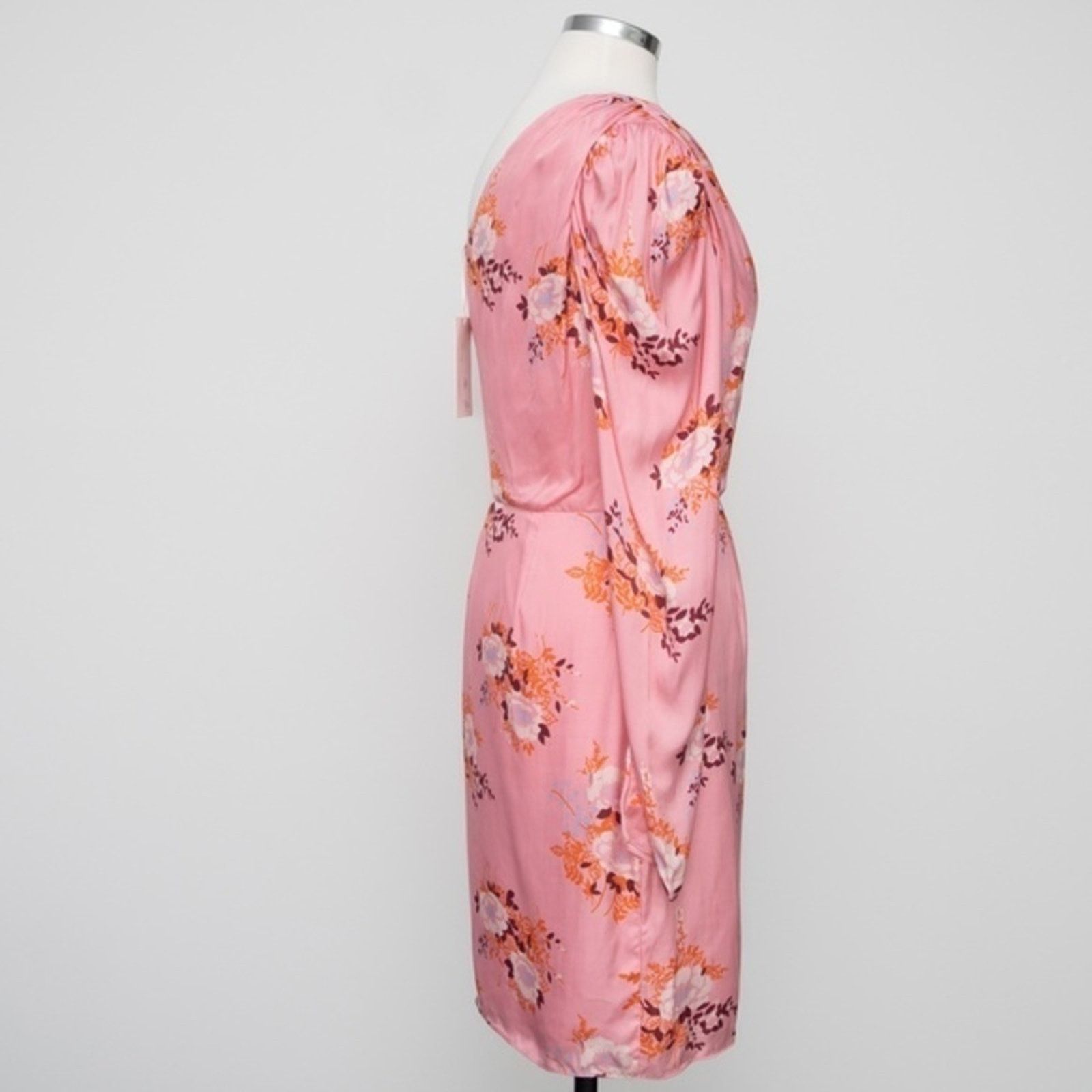 les reveries floral satin dress LES RVERIES Open-Back Floral-Print Satin Maxi Dress