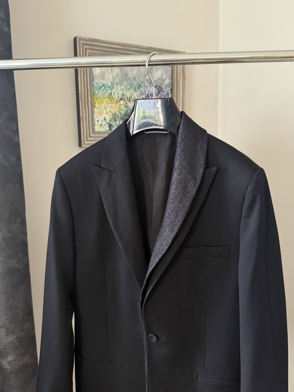 Dior DIOR OBLIQUE SUIT BLACK VIRIGIN WOOL & SILK INTERIOR Size 48L - 7 Thumbnail