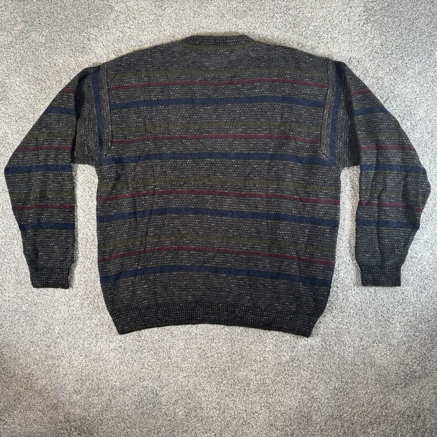 Vintage VINTAGE Alberto Danti Sweater XXL Men Pullover Crew Knit Striped Wool Blend Brown 80s 90s Hip Hop Retro Cosby Grandpa Big & Tall Fall Winter Size US XXL / EU 58 / 5 - 7 Thumbnail