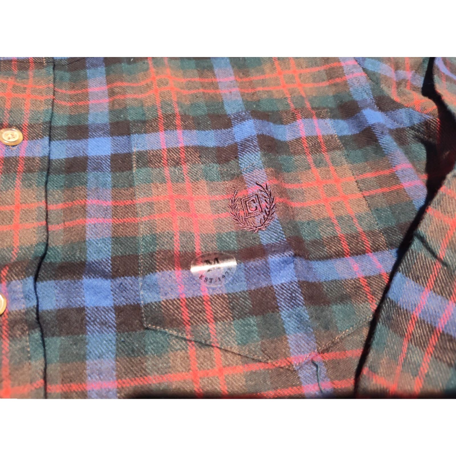 Chaps Chaps Shirt Mens Medium Washed Red Plaid Long Sleeve Button-Up Cotton Flannel Western Size US M / EU 48-50 / 2 - 7 Thumbnail