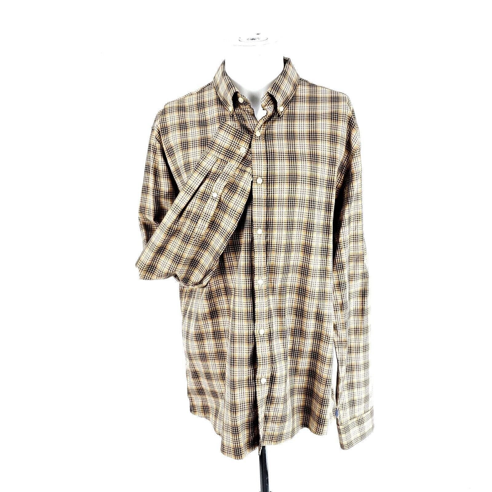 Michael Kors Michael Kors Slim Fit Button Down Brown Plaid Collared XL Co Size US XL / EU 56 / 4 - 2 Thumbnail