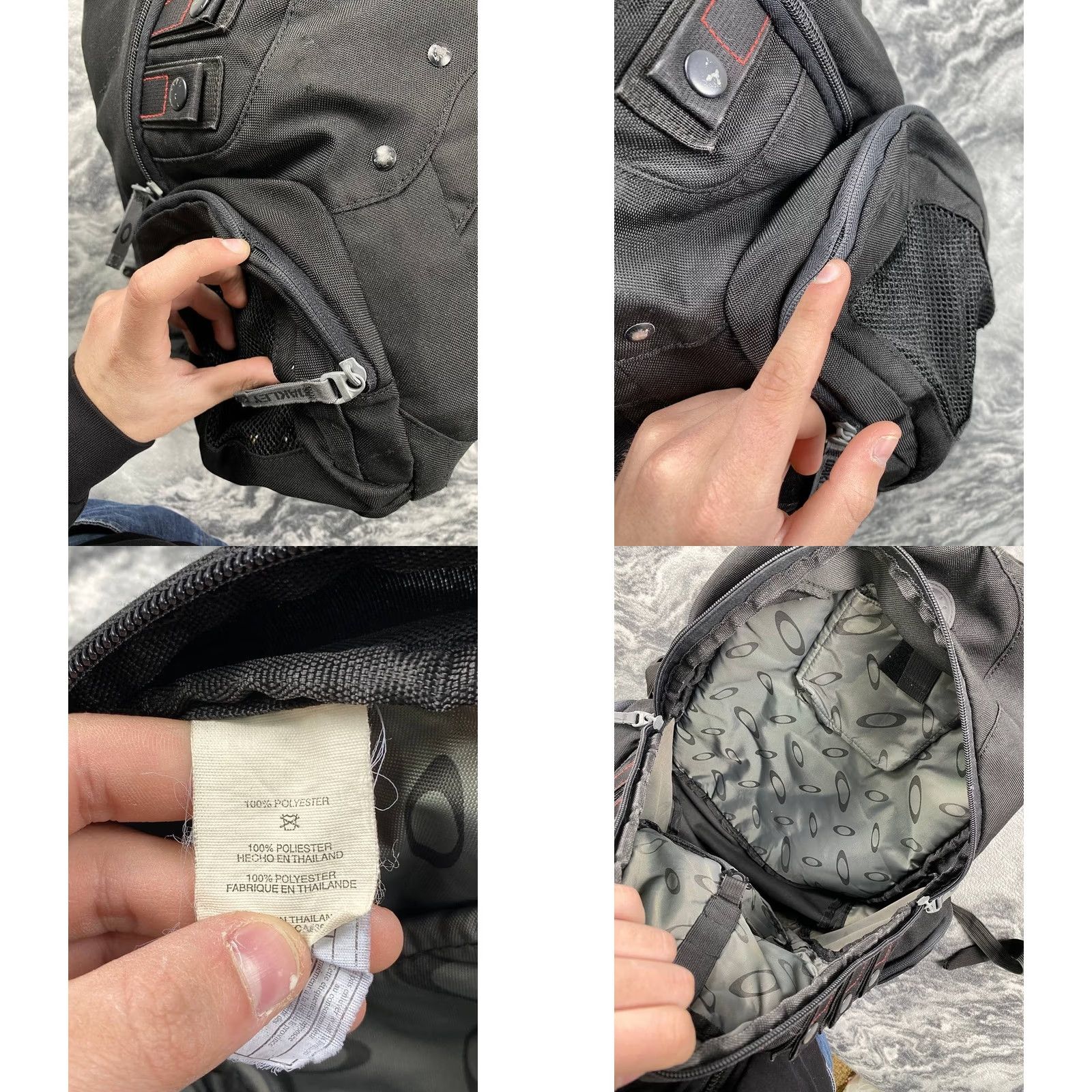 Oakley VINTAGE Oakley Backpack TFG Travel Casual Large Black Mens Nylon Canvas Pockets Zip Size ONE SIZE - 9 Thumbnail