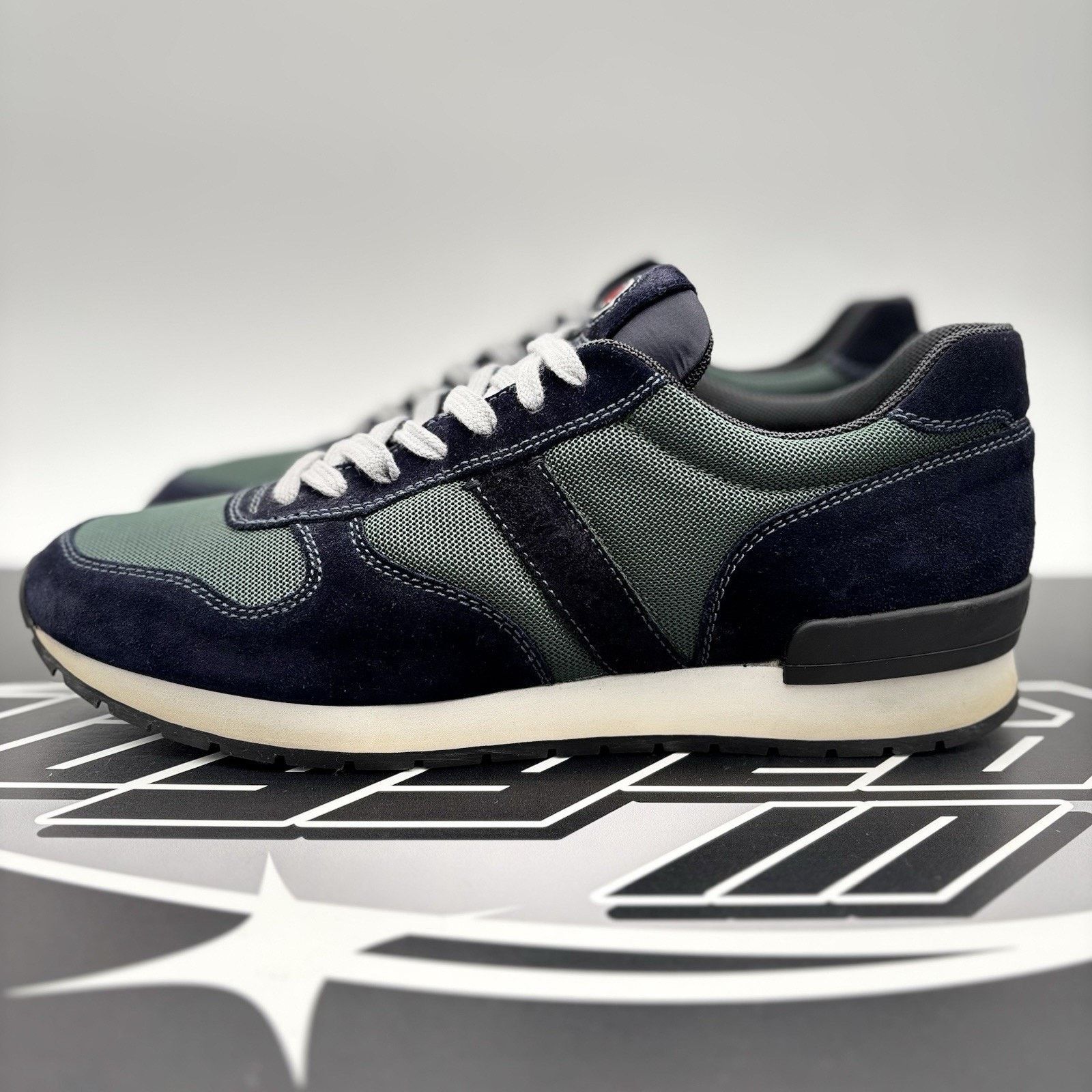 Moncler Moncler Montego Suede Trainer ' Navy, Green ' | SUPER CLEAN! Size US 11 / EU 44 - 1 Thumbnail