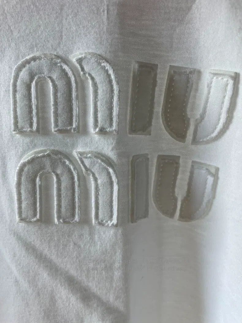 Miu Miu Miu Miu Size L White short-sleeved T-shirt Size L / US 10 / IT 46 - 1 Thumbnail