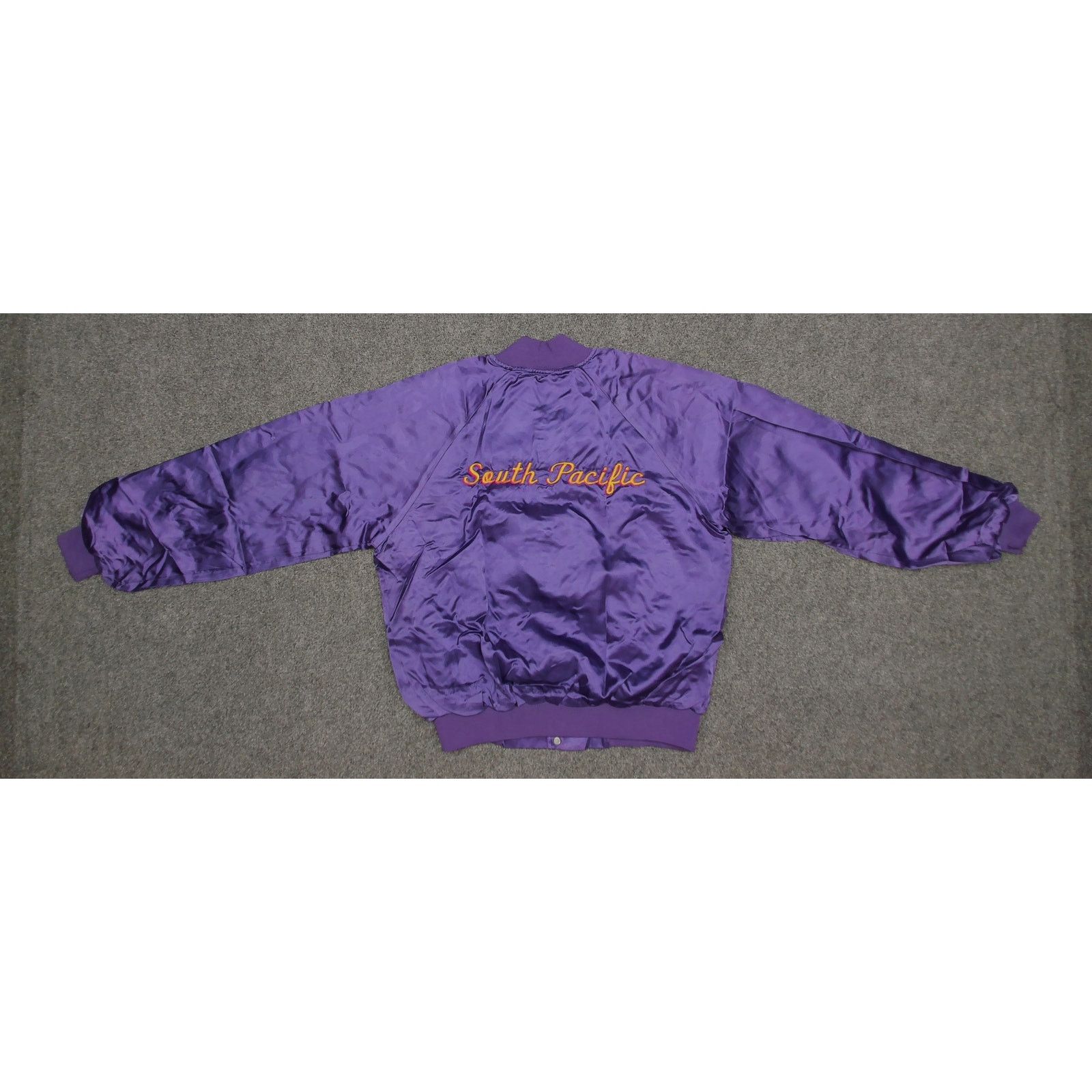 Vintage 80s Hartwell "South Pacific" Boxy Purple Satin Bomber Jacket Size US L / EU 52-54 / 3 - 7 Thumbnail