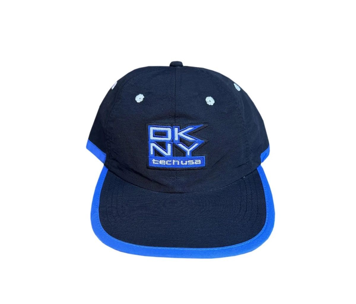 Vintage DKNY Tech USA Reflective Black / Blue Hat