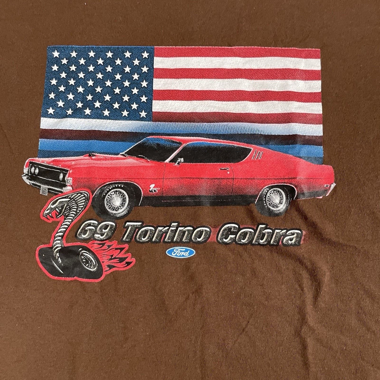 Gildan Vintage 69 Ford Torino Cobra Muscle Car T-shirt Size X-Large Size US XL / EU 56 / 4 - 2 Thumbnail