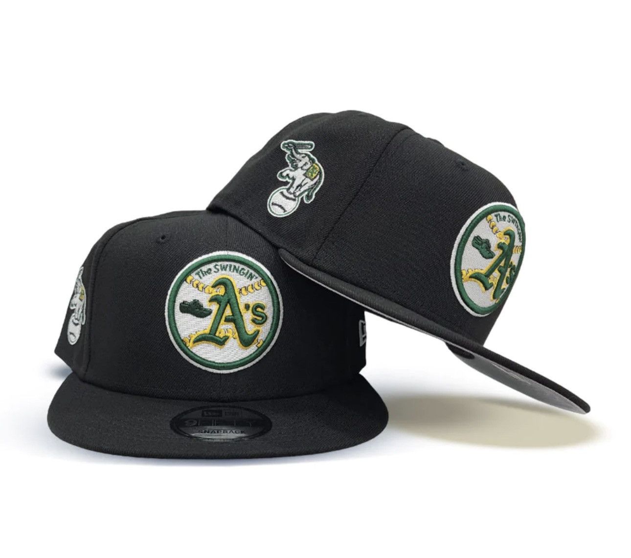 image of New Era 9Fifty Oakland, Athletic Snapback in Black, Men's