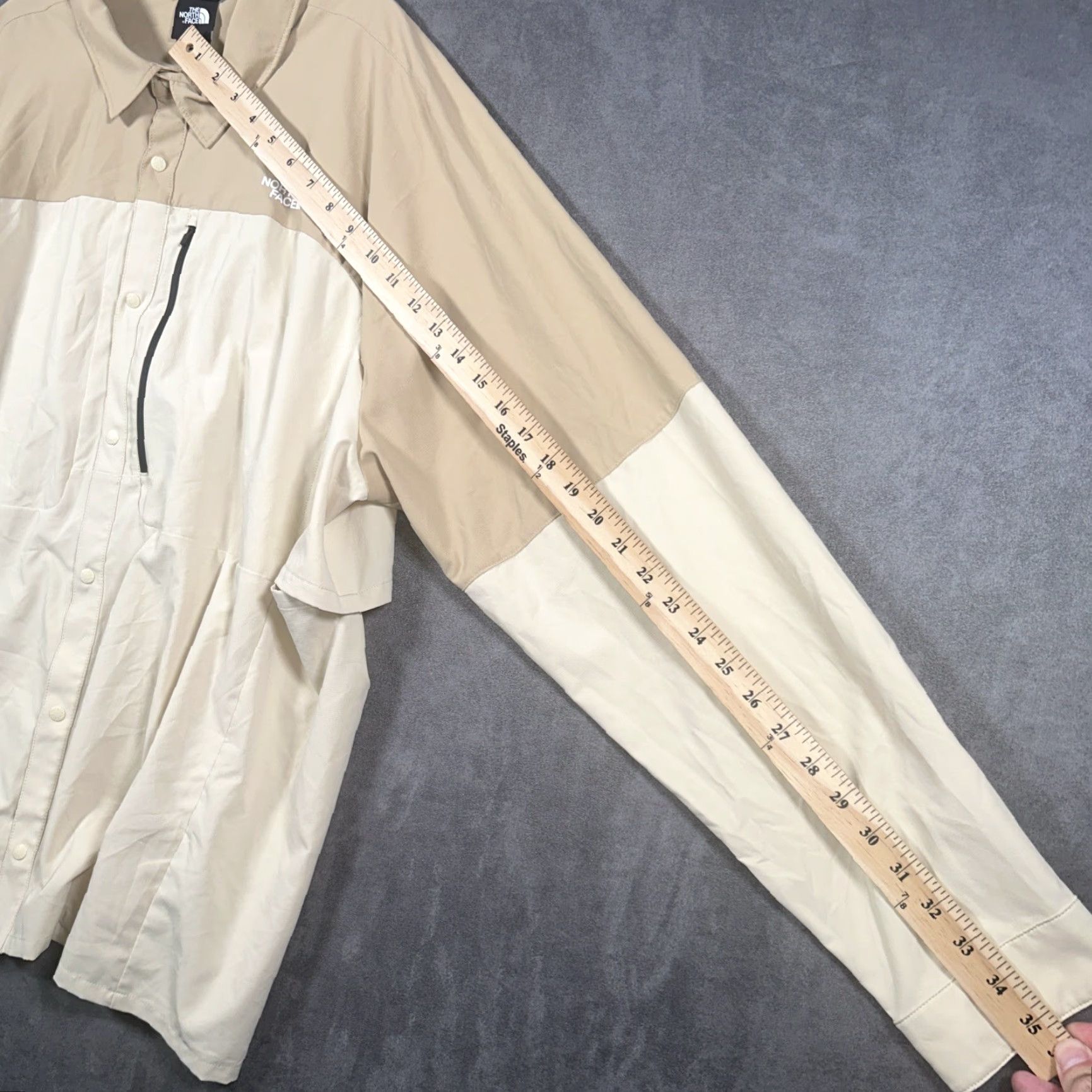 The North Face The North Face Button-Up Mens XXL Ivory Zip Pocket Hiking Button Snap Fishing Shirt Size US M / EU 48-50 / 2 - 7 Thumbnail